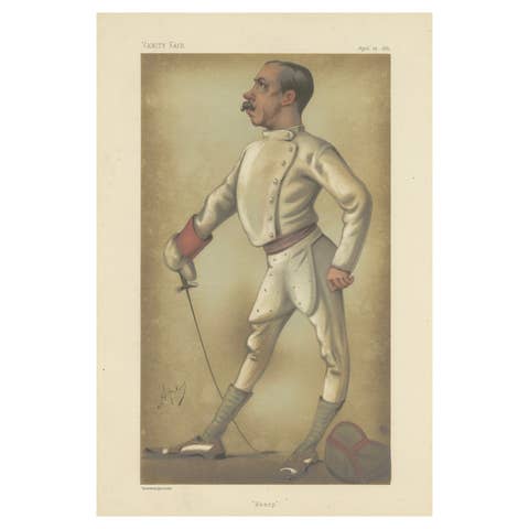 Elegant Defense: 'Henry' in Fencing Regalia, Vanity Fair by 'Ape', 1880
