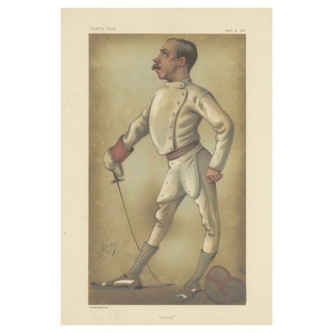 Elegant Defense: 'Henry' in Fencing Regalia, Vanity Fair by 'Ape', 1880