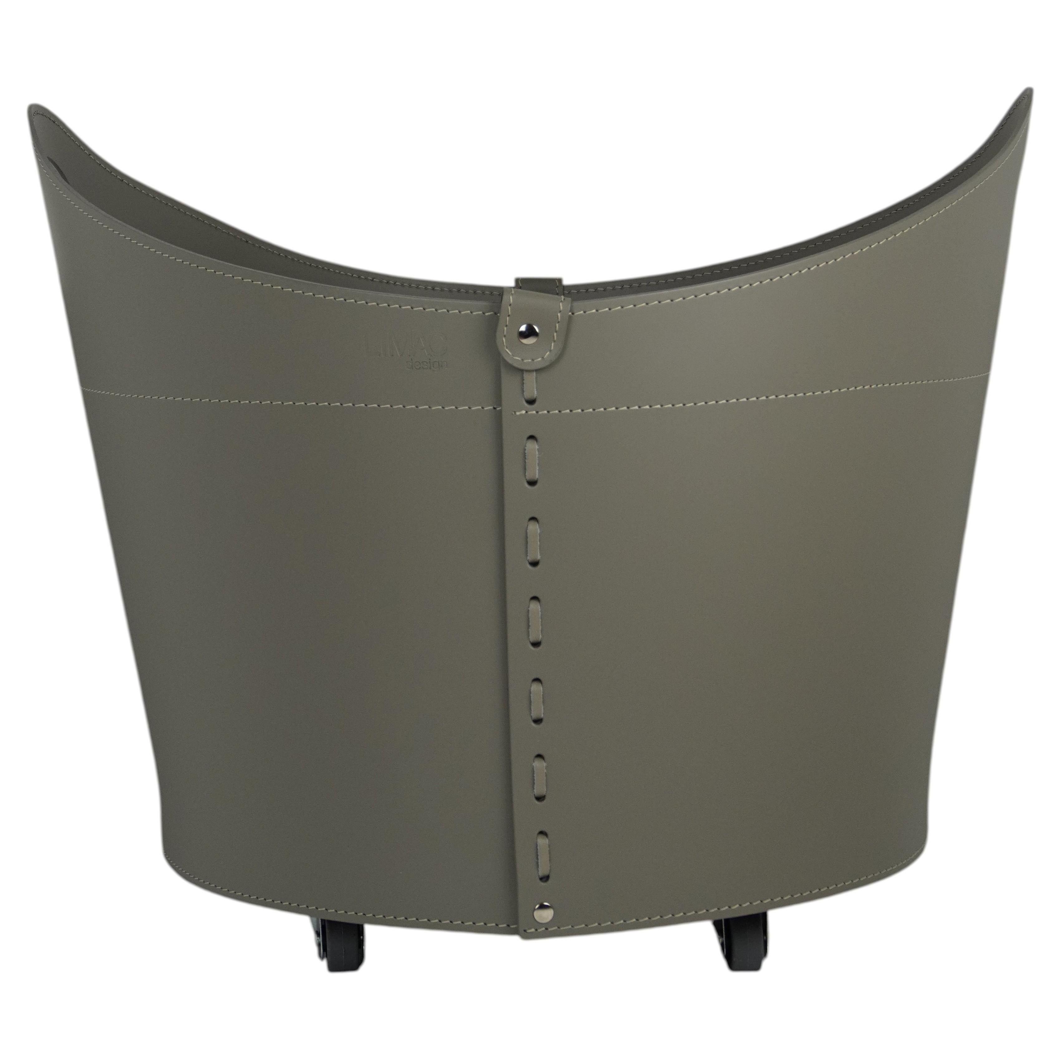 Elegant Leather Log Holder CADIN by Limac Design, Modern Style
