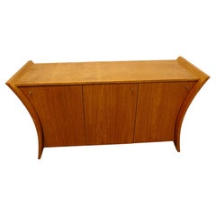 Elegant Designer 3 Door Sideboard in Golden Oak