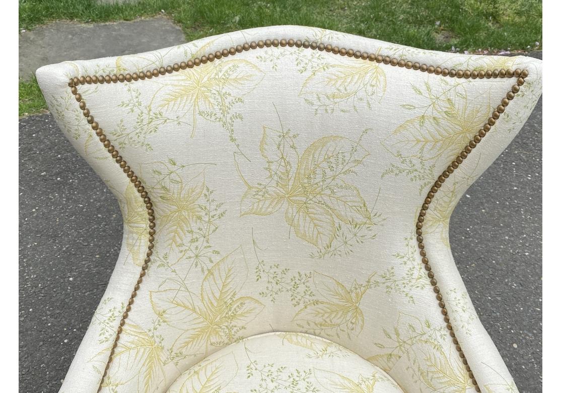 Elegant Designer Shaped Upholstered Wing Chair By Tomlinson/ Erwin-Lambeth For Sale 3