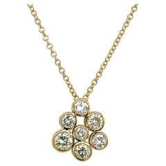 Elegant Diamond 9 Stone Pendant, Set With 1.94ct Natural Diamonds in 18ct Gold