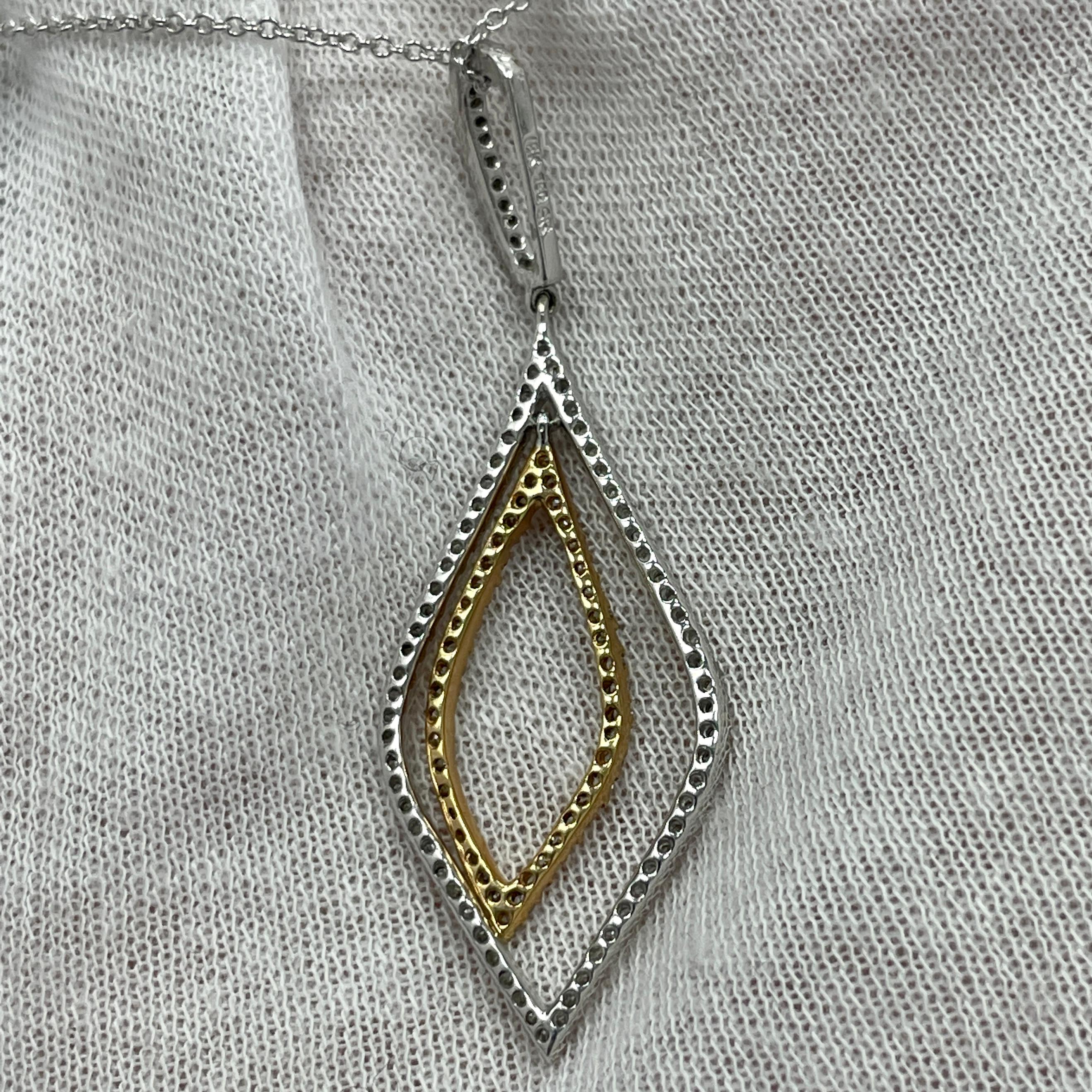 Brilliant Cut Elegant Diamond and Gold Pendant For Sale