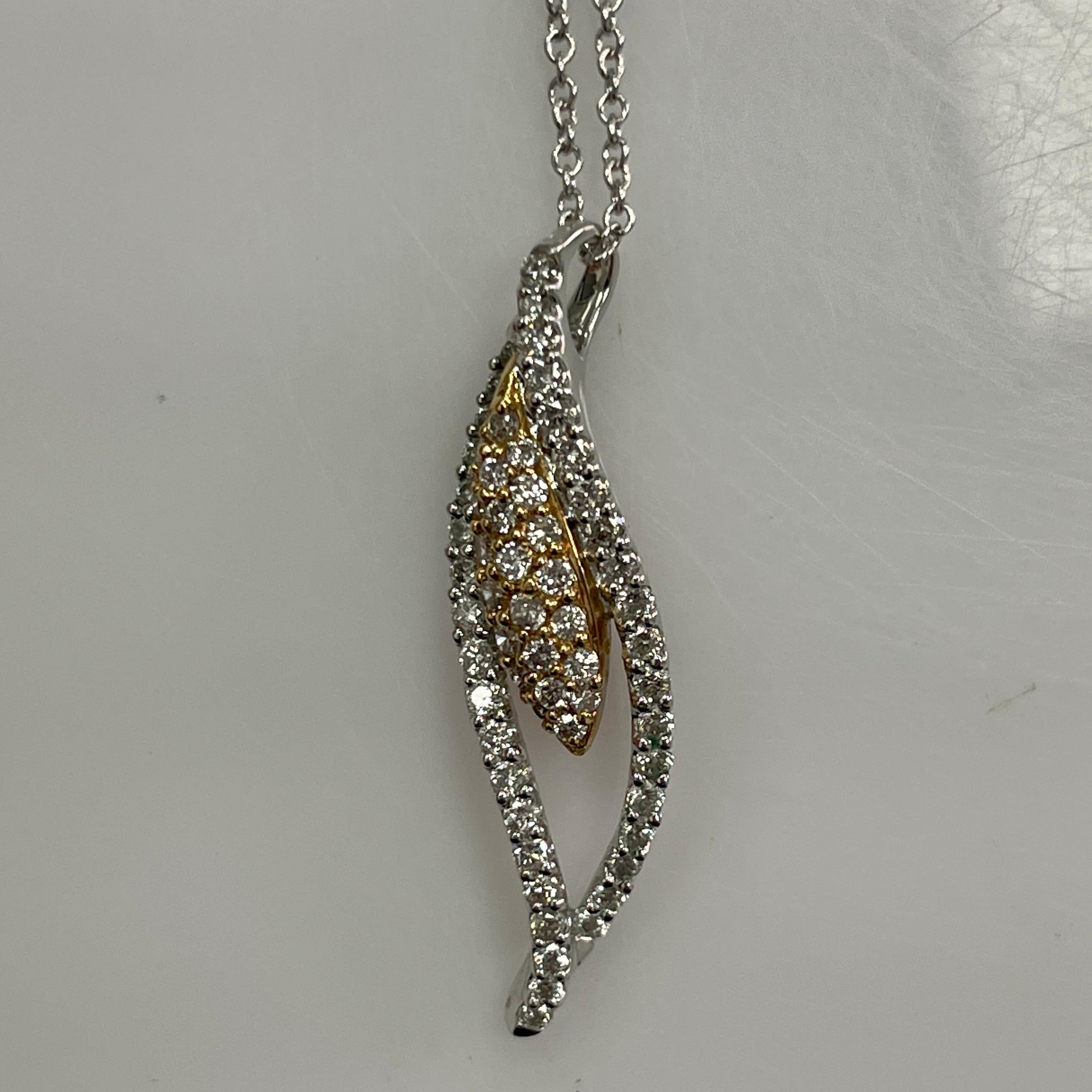 Women's Elegant Diamond and Gold Pendant For Sale
