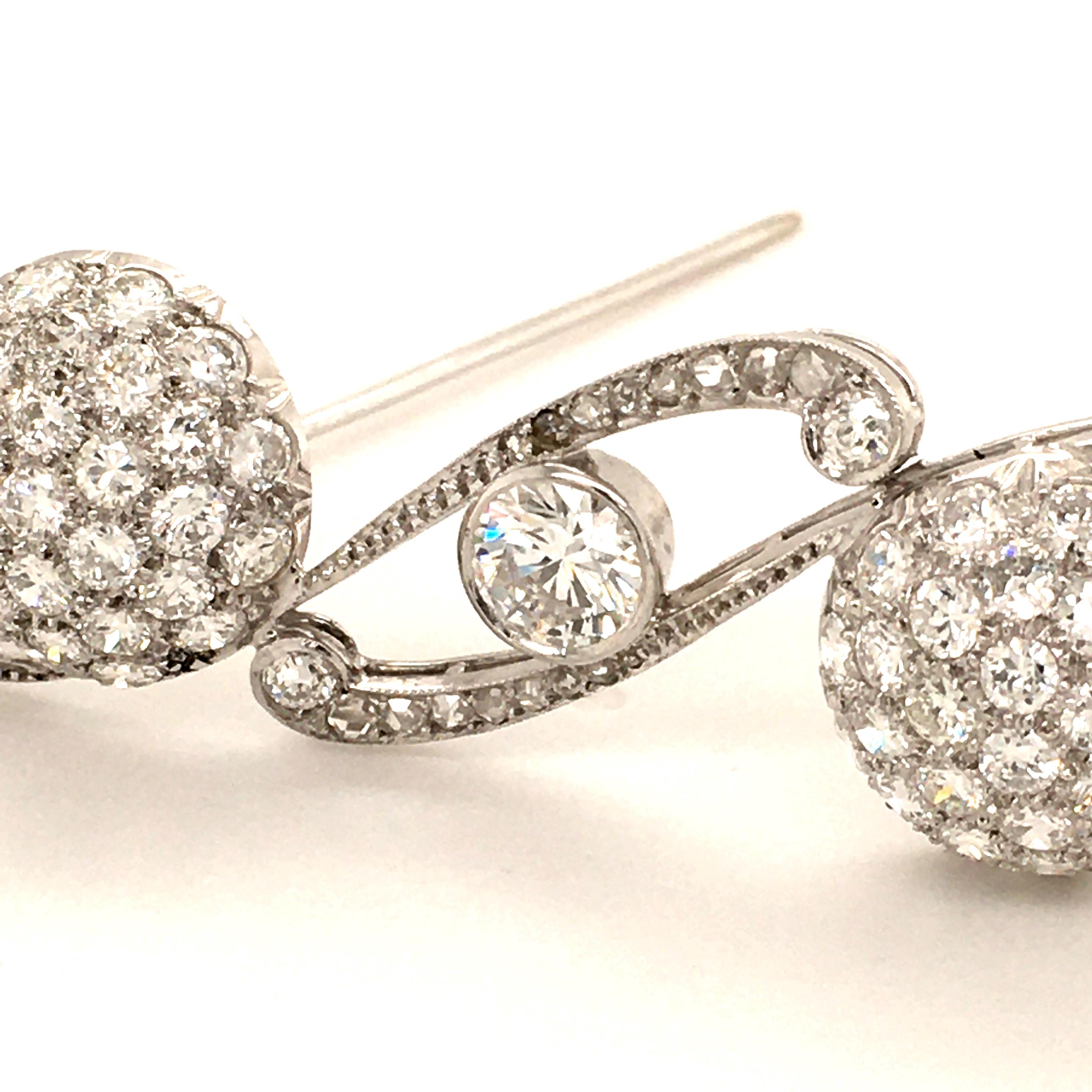 Elegante Diamantbrosche aus Platin 950 mit Diamanten Damen im Angebot