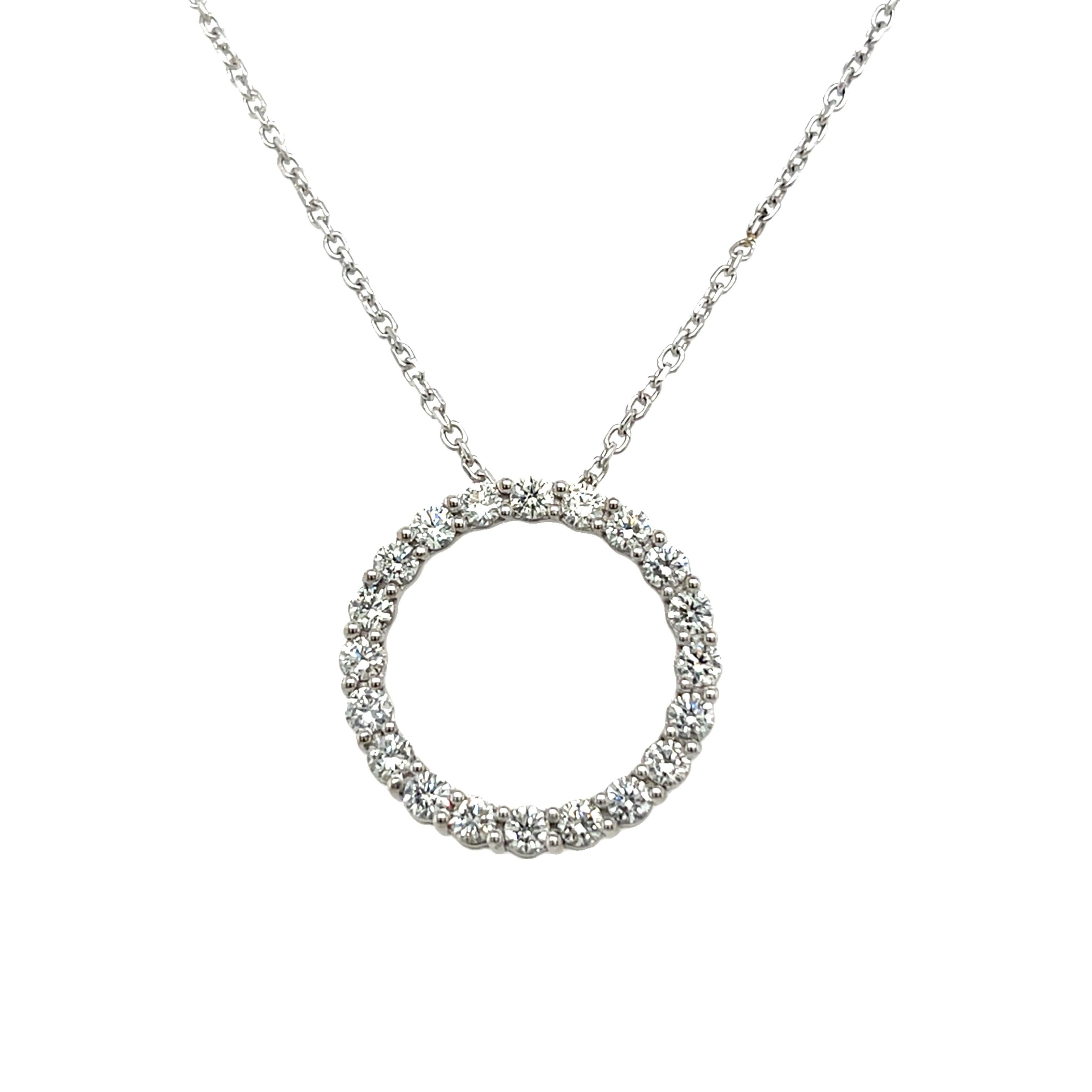 Elegante Colgante Círculo de la Vida de Diamantes en Oro Blanco de 18 ct en Nuevo estado para la venta en London, GB