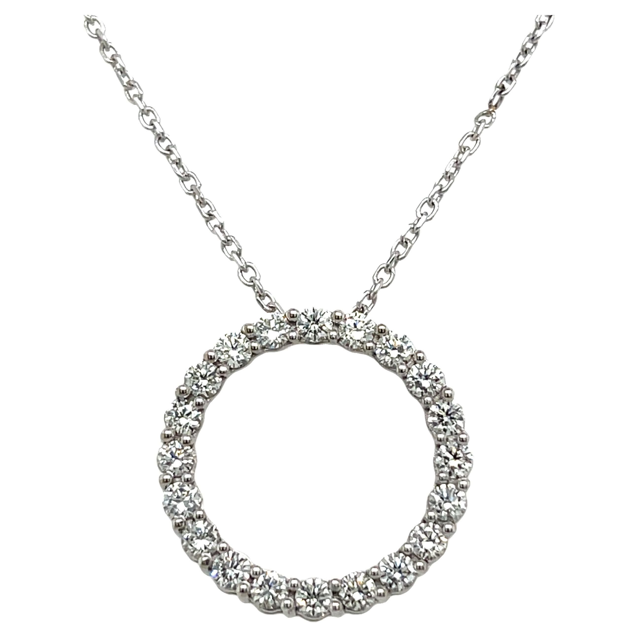 Elegant Diamond Circle of Life Pendant Set In 18ct White Gold