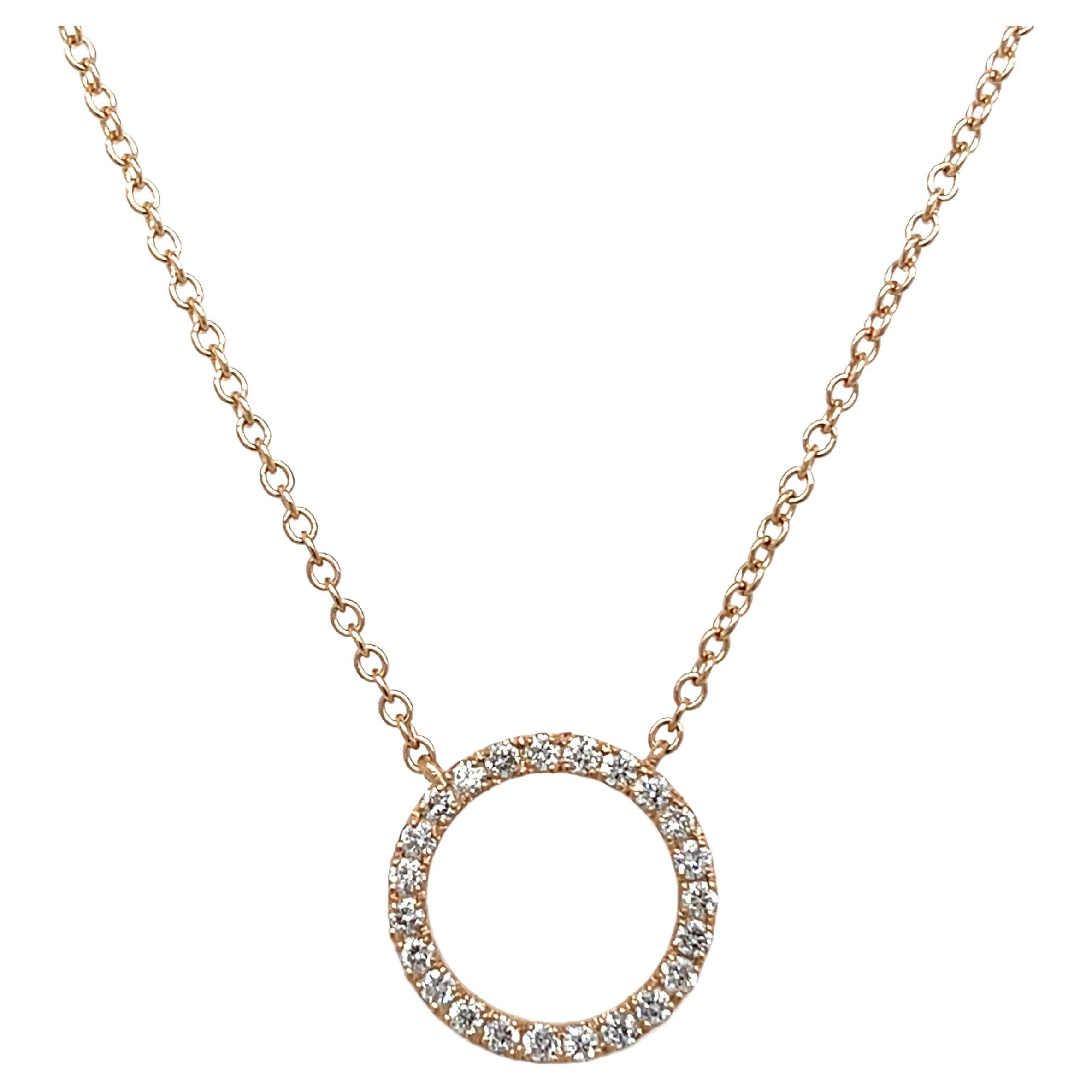 Elegant Diamond Circle of Life Pendant Set In 9ct Rose Gold