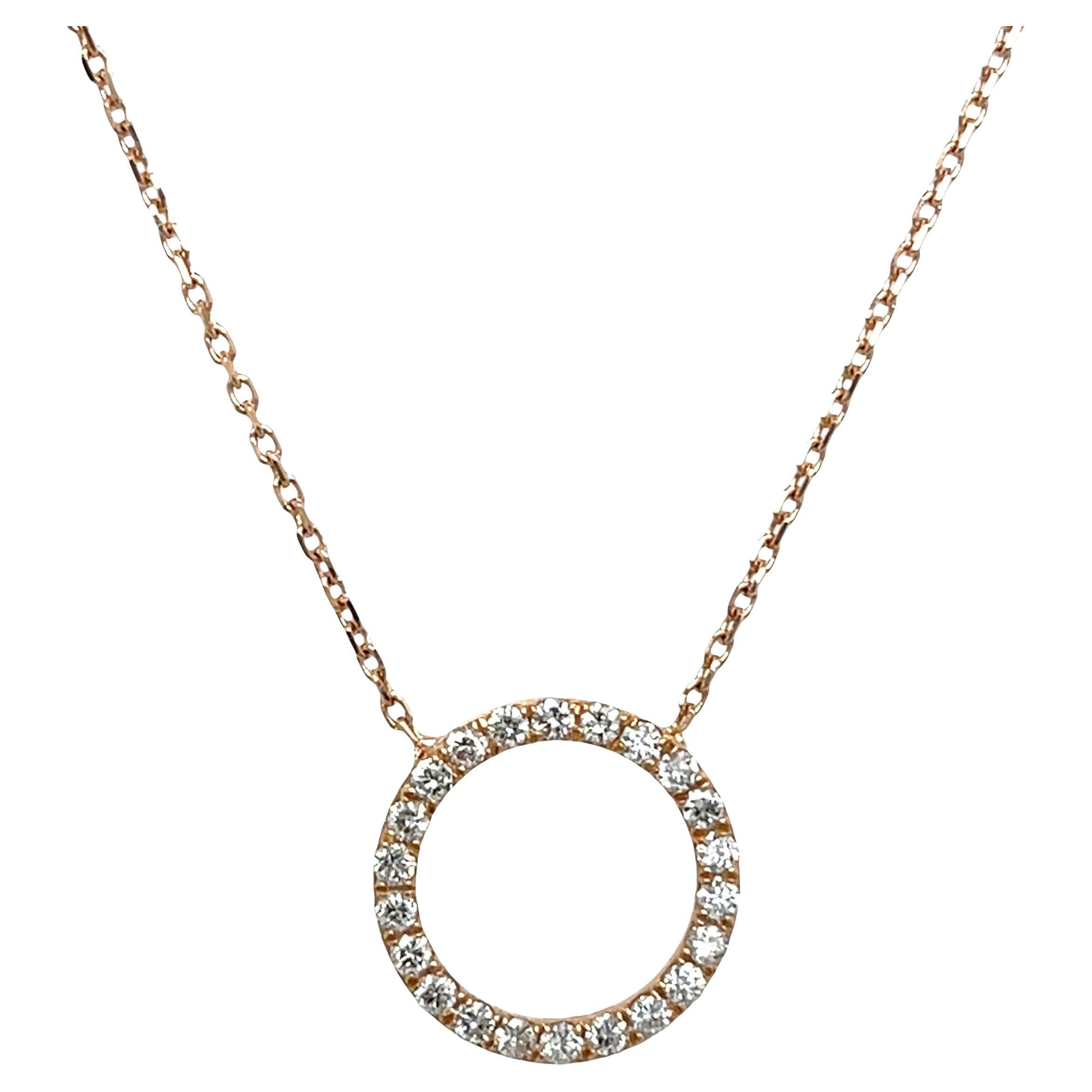 Elegant Diamond Circle of Life Pendant Set In 9ct Rose Gold