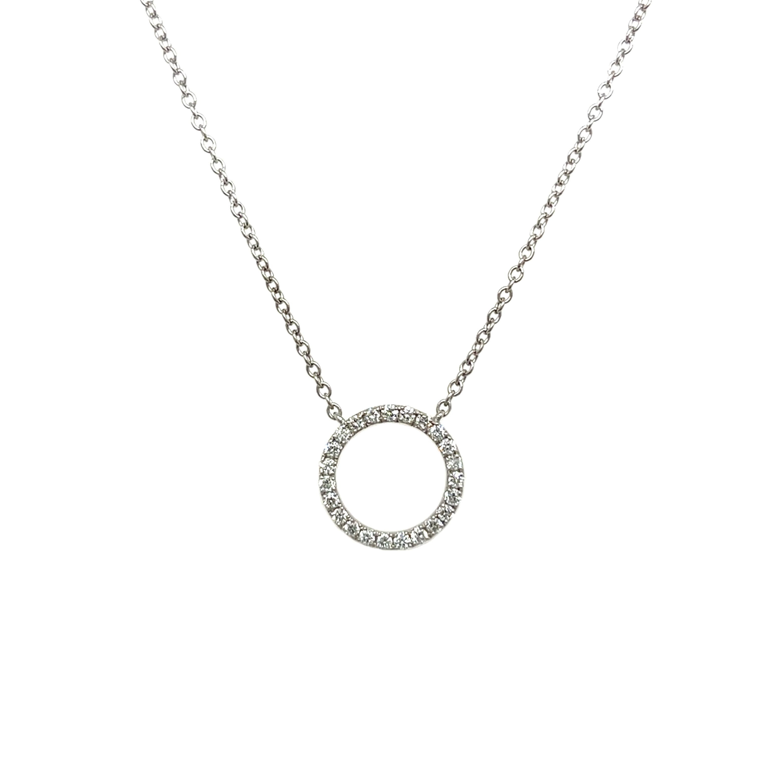 Eleganter Diamant-Anhänger mit Kreis des Lebens-Anhänger aus 9 Karat Weißgold im Zustand „Neu“ im Angebot in London, GB
