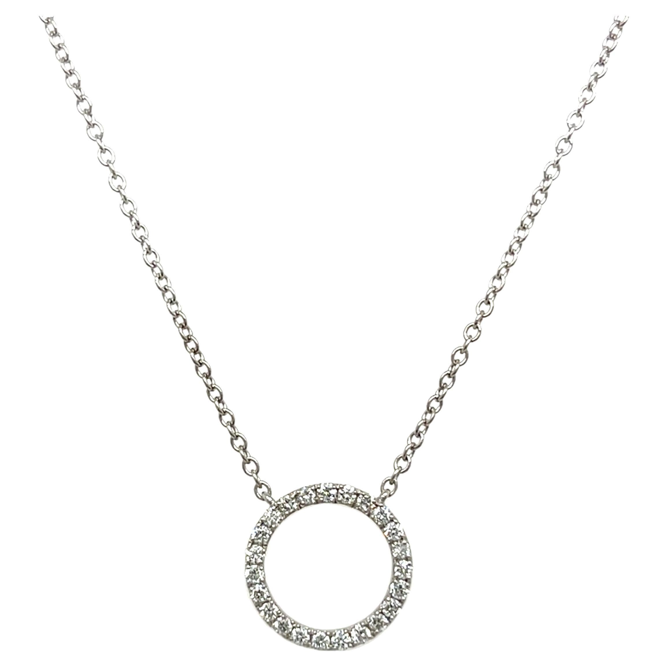 Elegant Diamond Circle of Life Pendant Set In 9ct White Gold