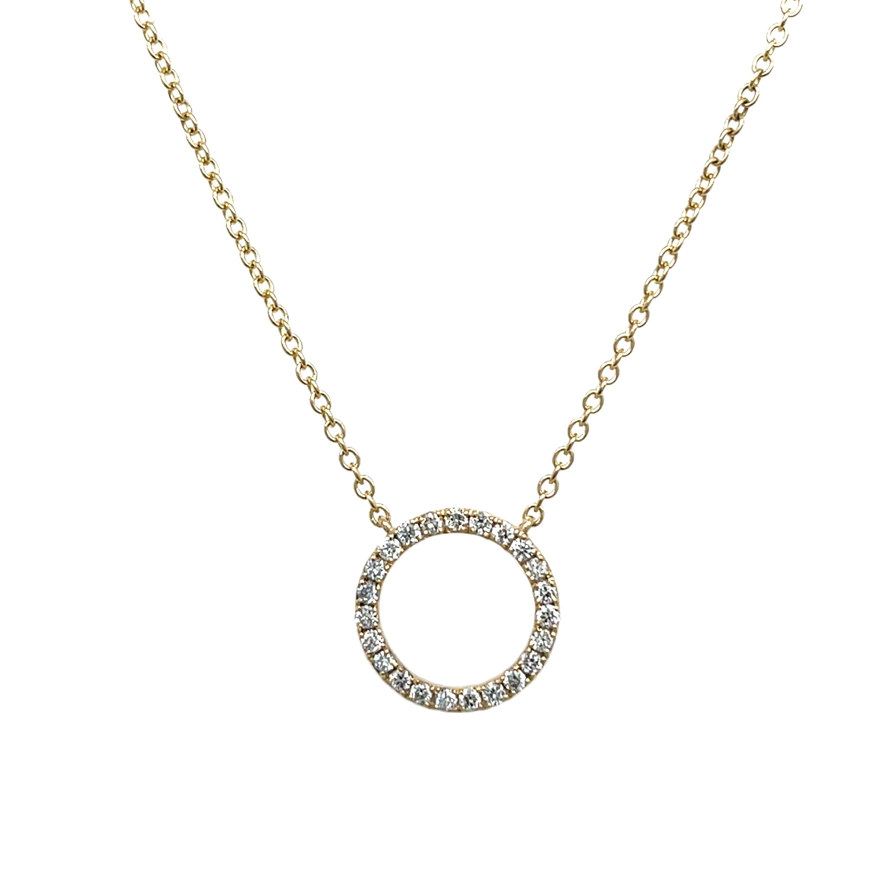 Élégant pendentif cercle de vie en or jaune 9 carats serti de diamants Neuf - En vente à London, GB