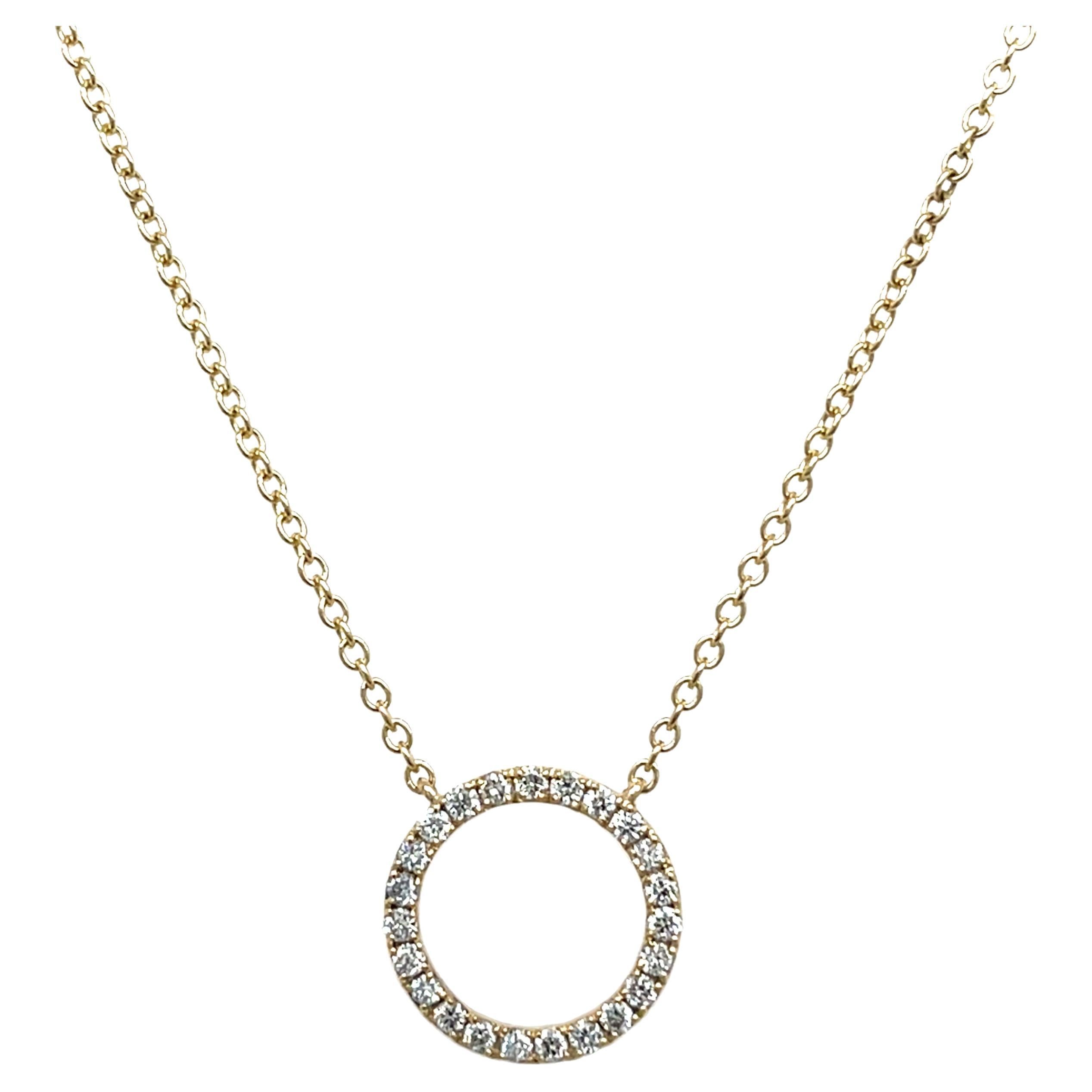 Elegant Diamond Circle of Life Pendant Set In 9ct Yellow Gold