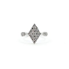 Elegant Diamond Cluster Ring in 14k White Gold