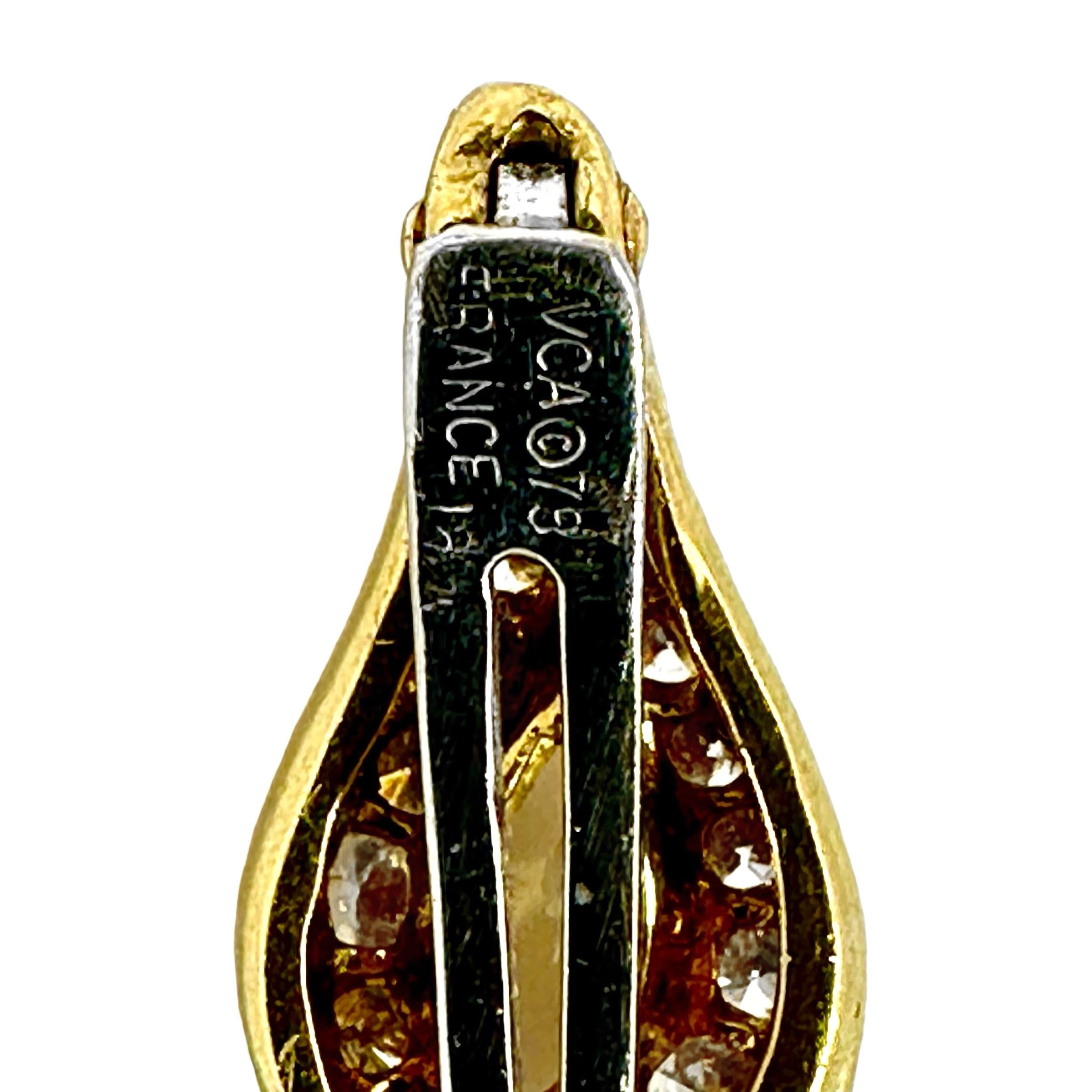 Elegant Diamond Encrusted French Van Cleef & Arpels Hair Barrette in Yellow Gold 4
