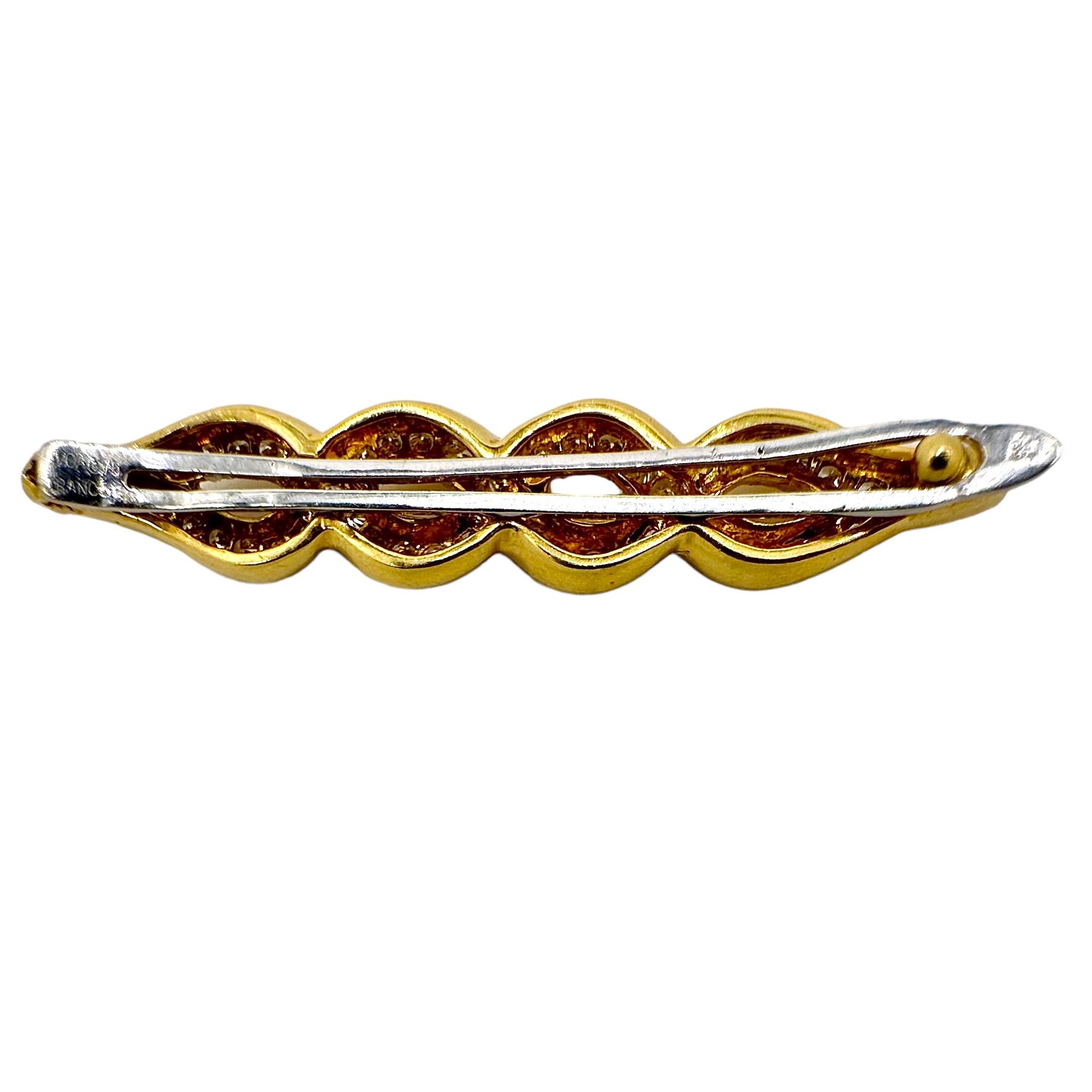 Elegant Diamond Encrusted French Van Cleef & Arpels Hair Barrette in Yellow Gold 1