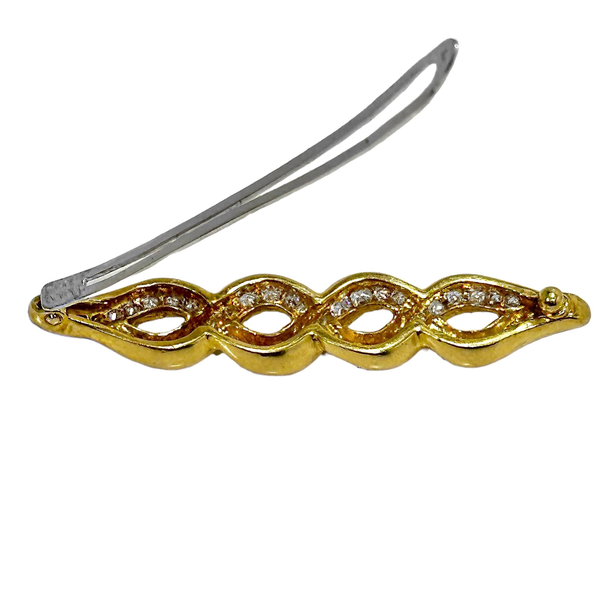 Elegant Diamond Encrusted French Van Cleef & Arpels Hair Barrette in Yellow Gold 2
