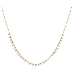 Elegant Diamond Fringe 14K (18K Custom) Yellow Gold Necklace