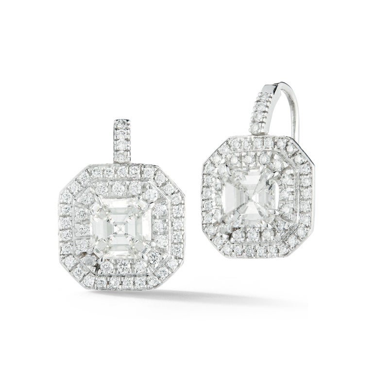 Elegant Diamond Hanging Earrings For Sale at 1stDibs