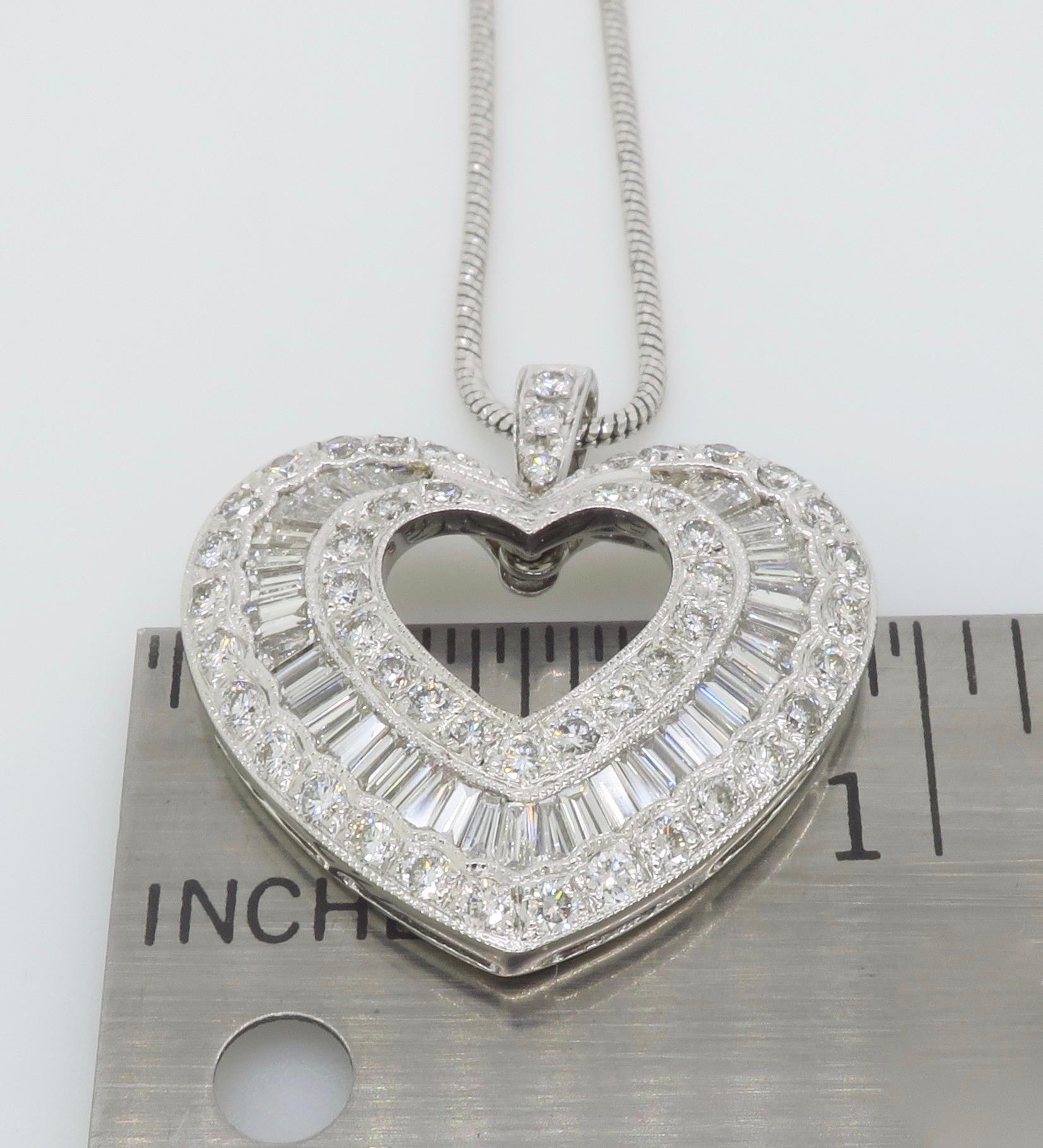 Elegant Diamond Heart Necklace Made with 1.50CTW of Diamonds 5