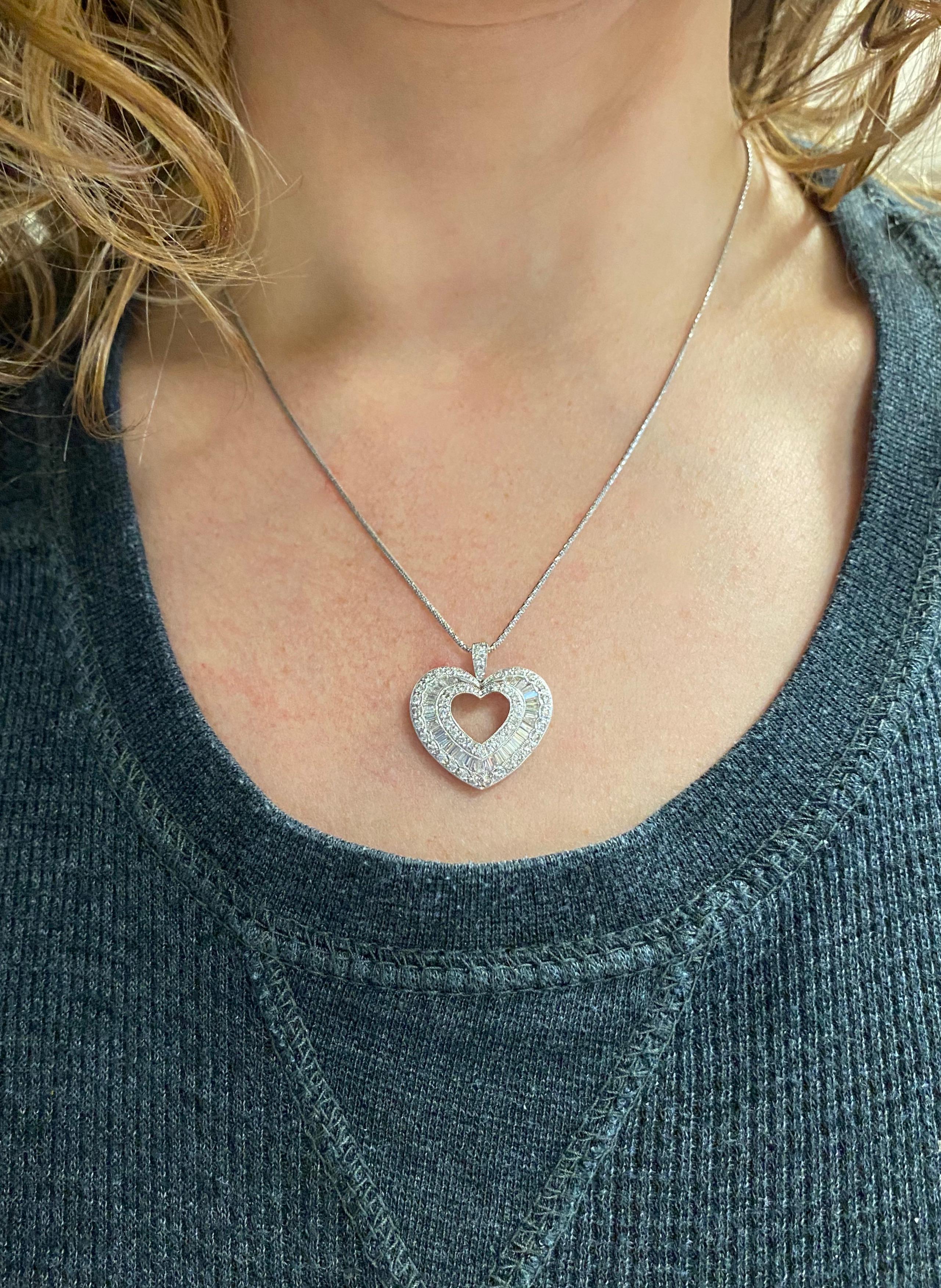 Elegant Diamond Heart Necklace Made with 1.50CTW of Diamonds 6