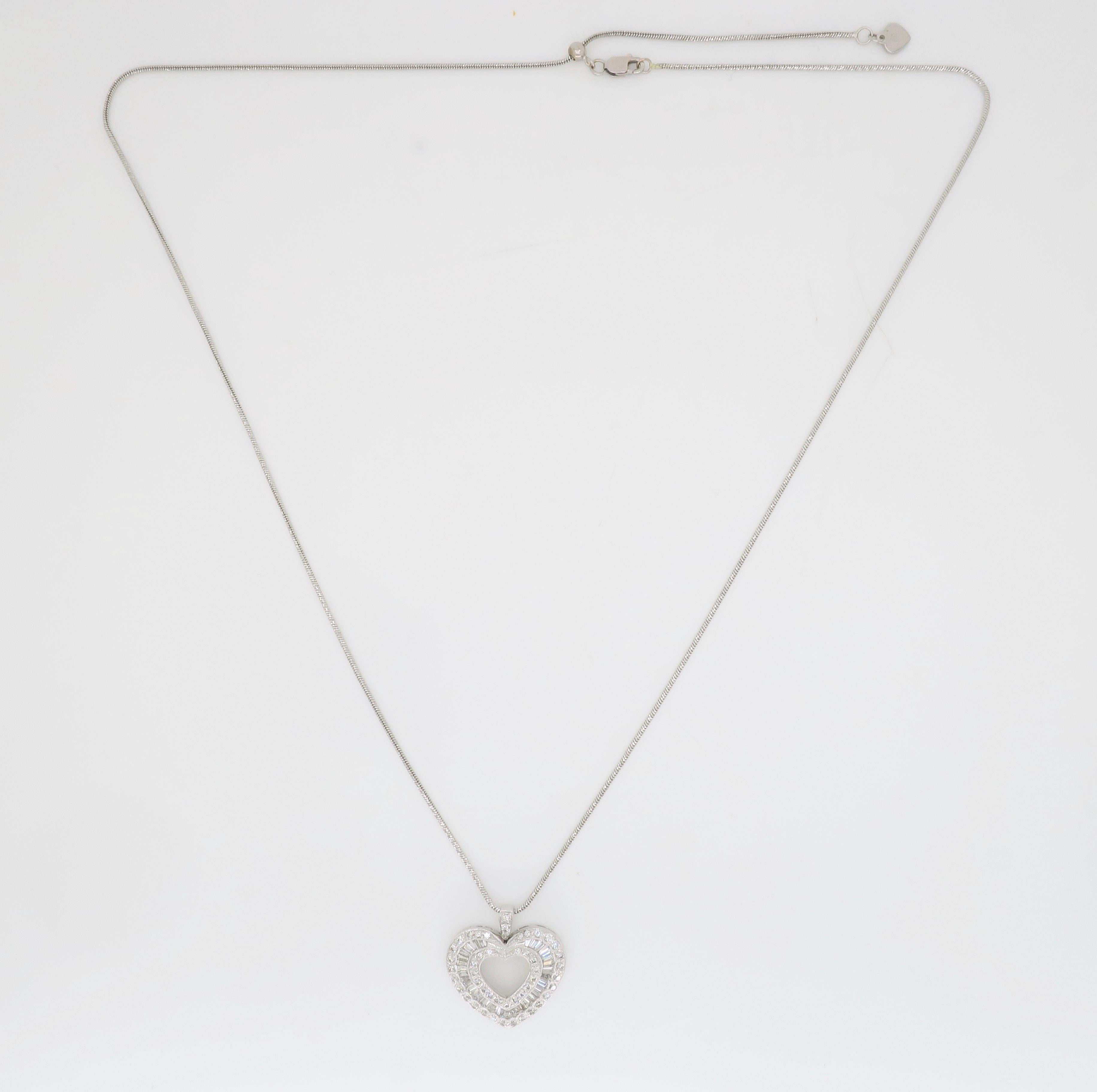 Women's Elegant Diamond Heart Necklace Made with 1.50CTW of Diamonds