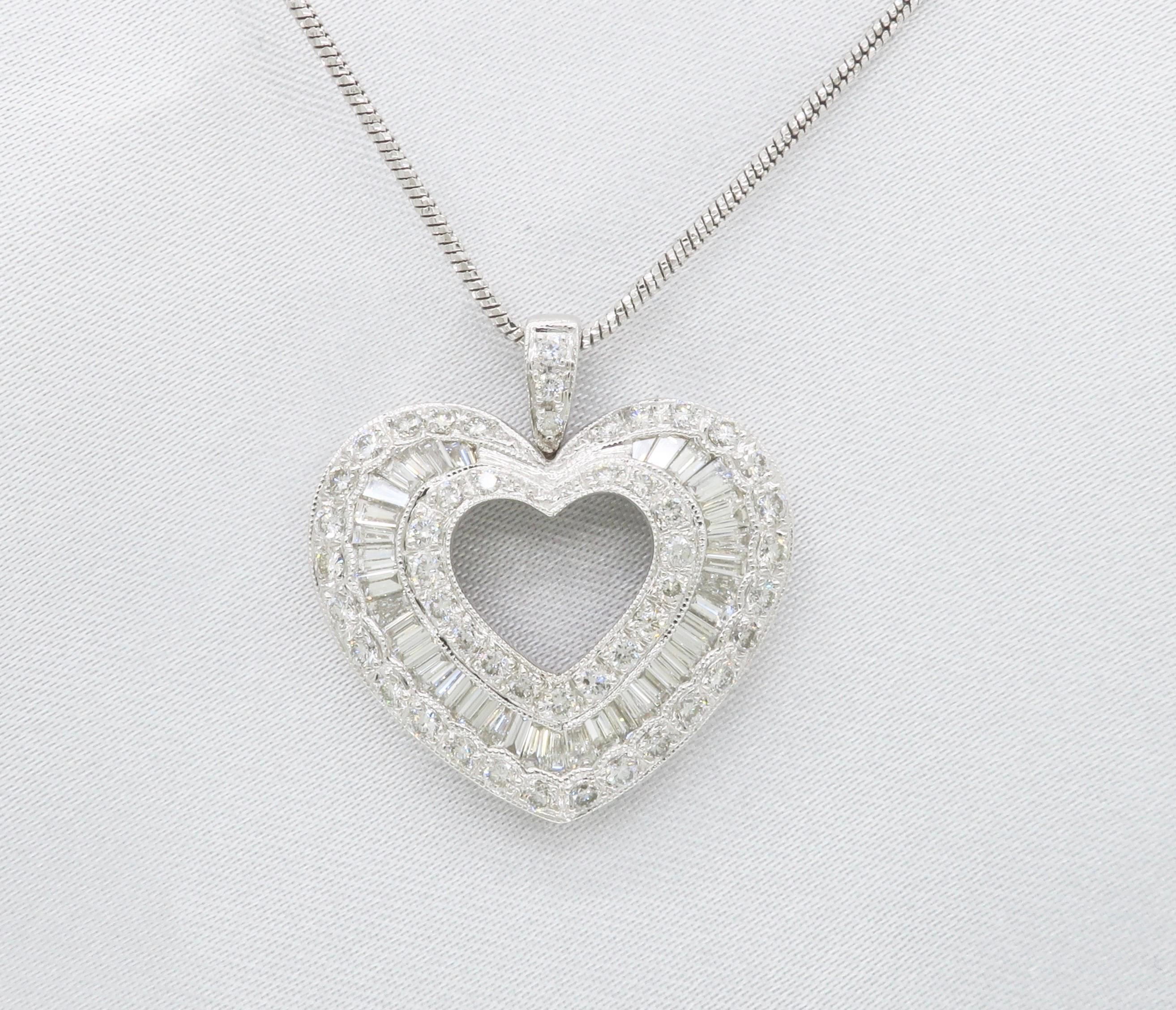 Elegant Diamond Heart Necklace Made with 1.50CTW of Diamonds 2