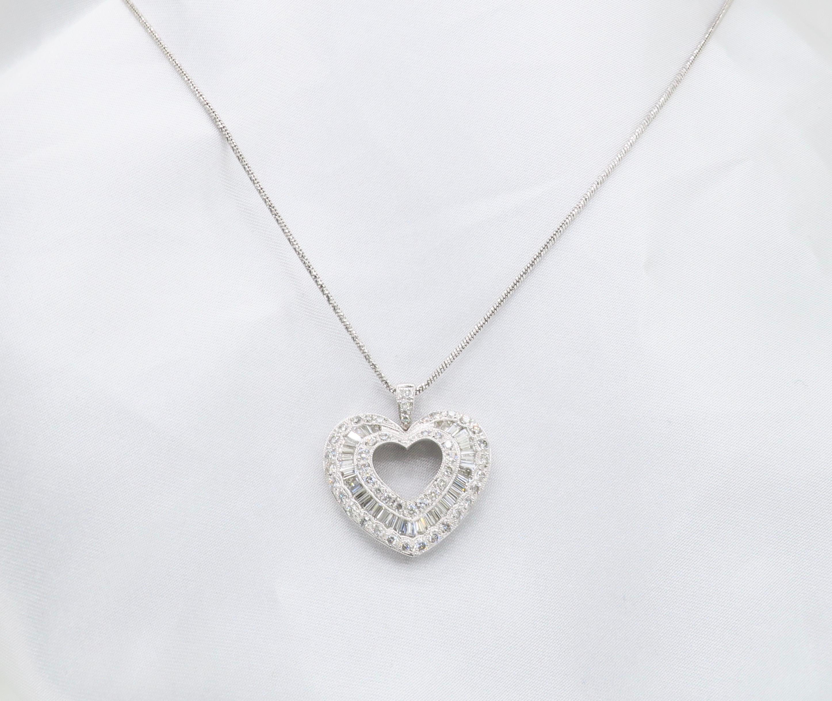 Elegant Diamond Heart Necklace Made with 1.50CTW of Diamonds 3