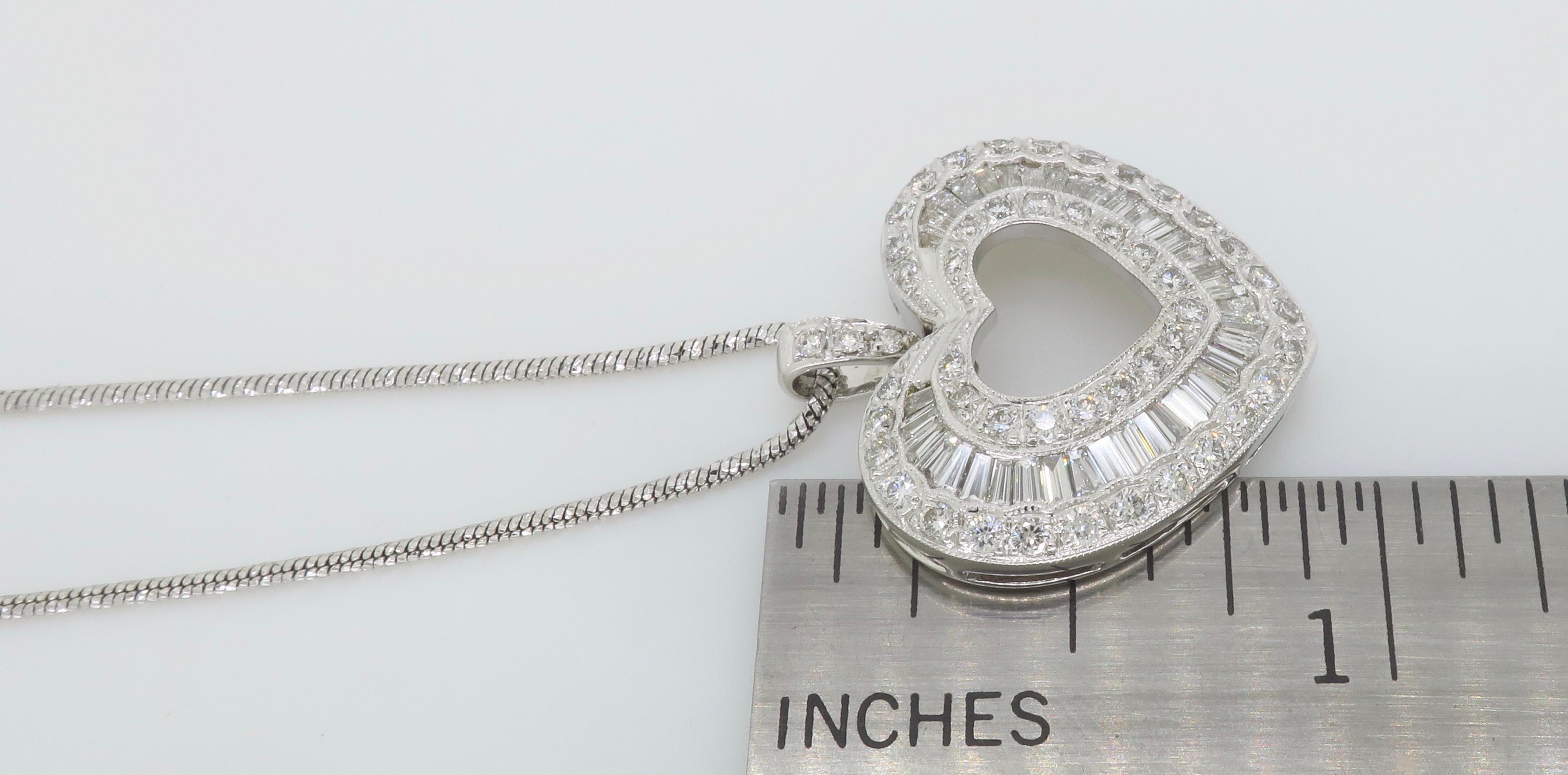 Elegant Diamond Heart Necklace Made with 1.50CTW of Diamonds 4