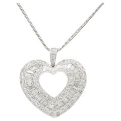 Elegant Diamond Heart Necklace Made with 1.50CTW of Diamonds
