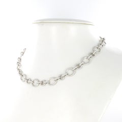 Elegant Diamond Link Necklace in White Gold