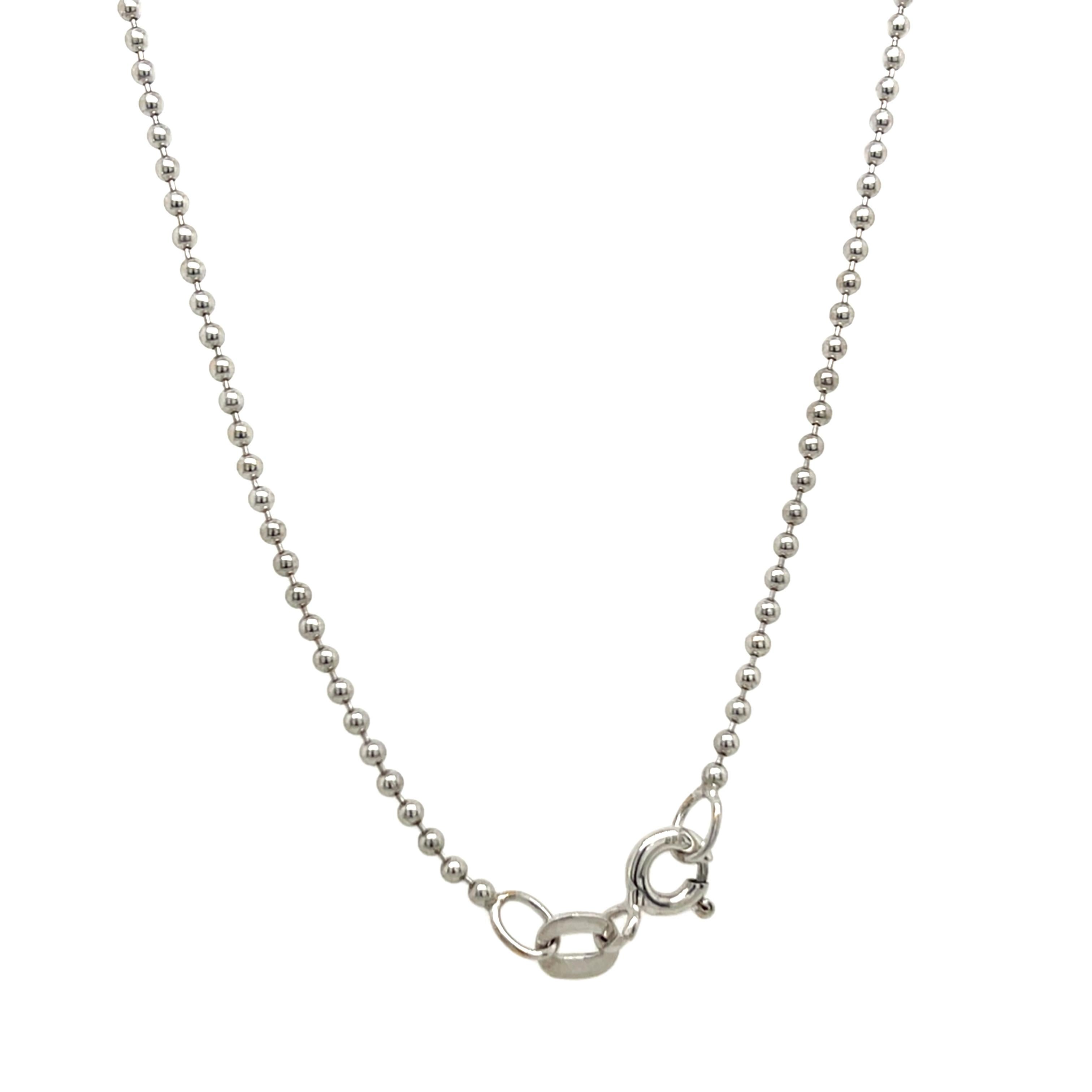 Taglio rotondo Elegante ciondolo con diamante incastonato in oro bianco 14 ct. in vendita