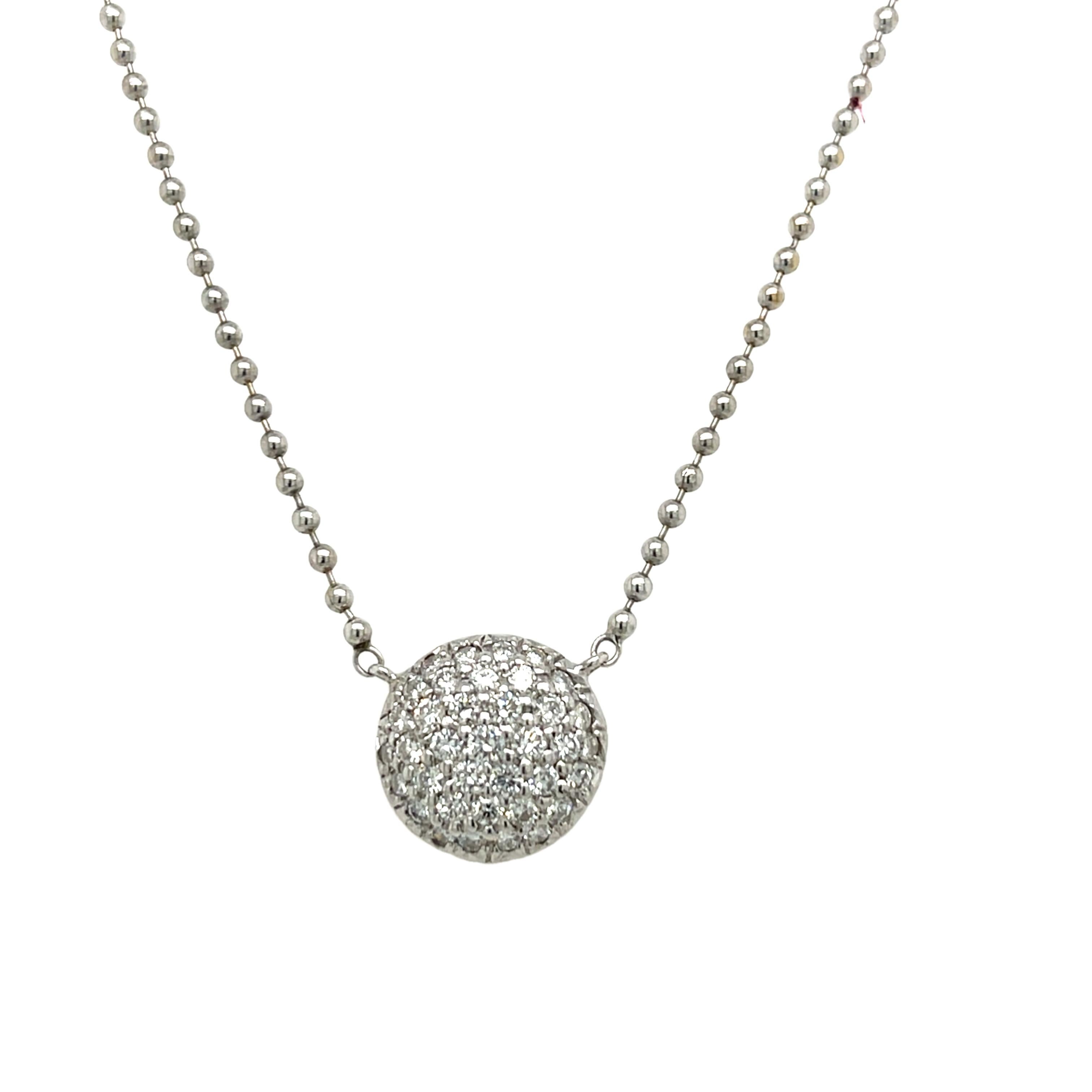 Elegant Diamond Pendant Set In 14ct White Gold