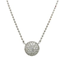 Elegant Diamond Pendant Set In 14ct White Gold