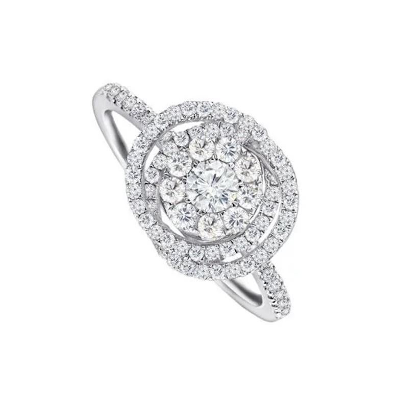 Modern Elegant Diamond Ring for Her in White Gold For Sale