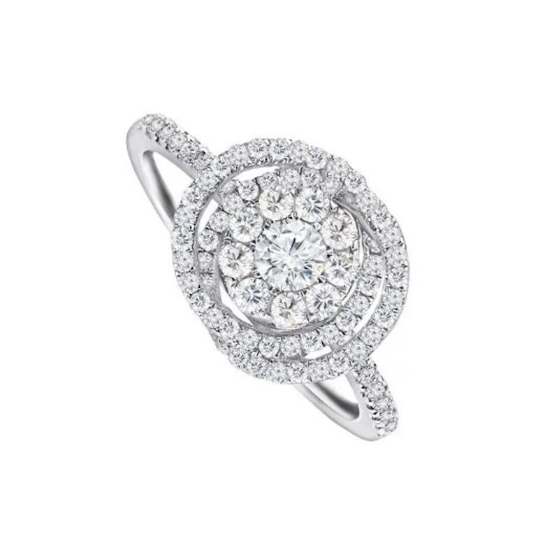 Moderne Bague Elegance en or blanc avec diamant pour elle en vente