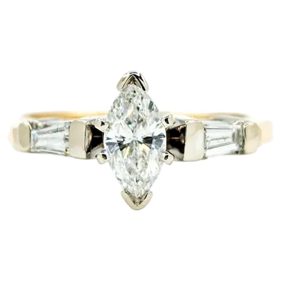 Eleganter Diamantring aus 14k zweifarbigem Gold