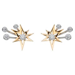Elegantes Pendientes de Diamantes - Joyas de Oro Blanco y Amarillo de 18 K