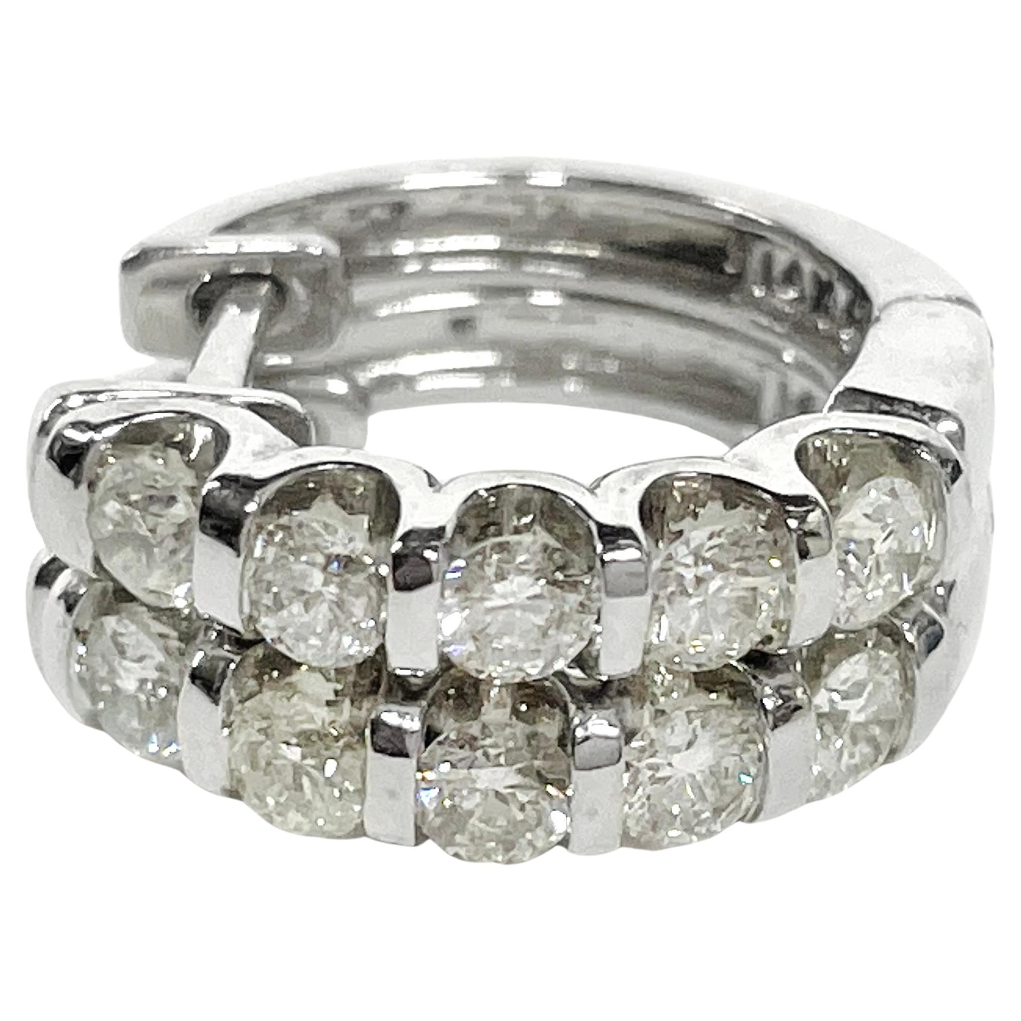 Elegant Diamond-Studded Hinged Hoop Earrings