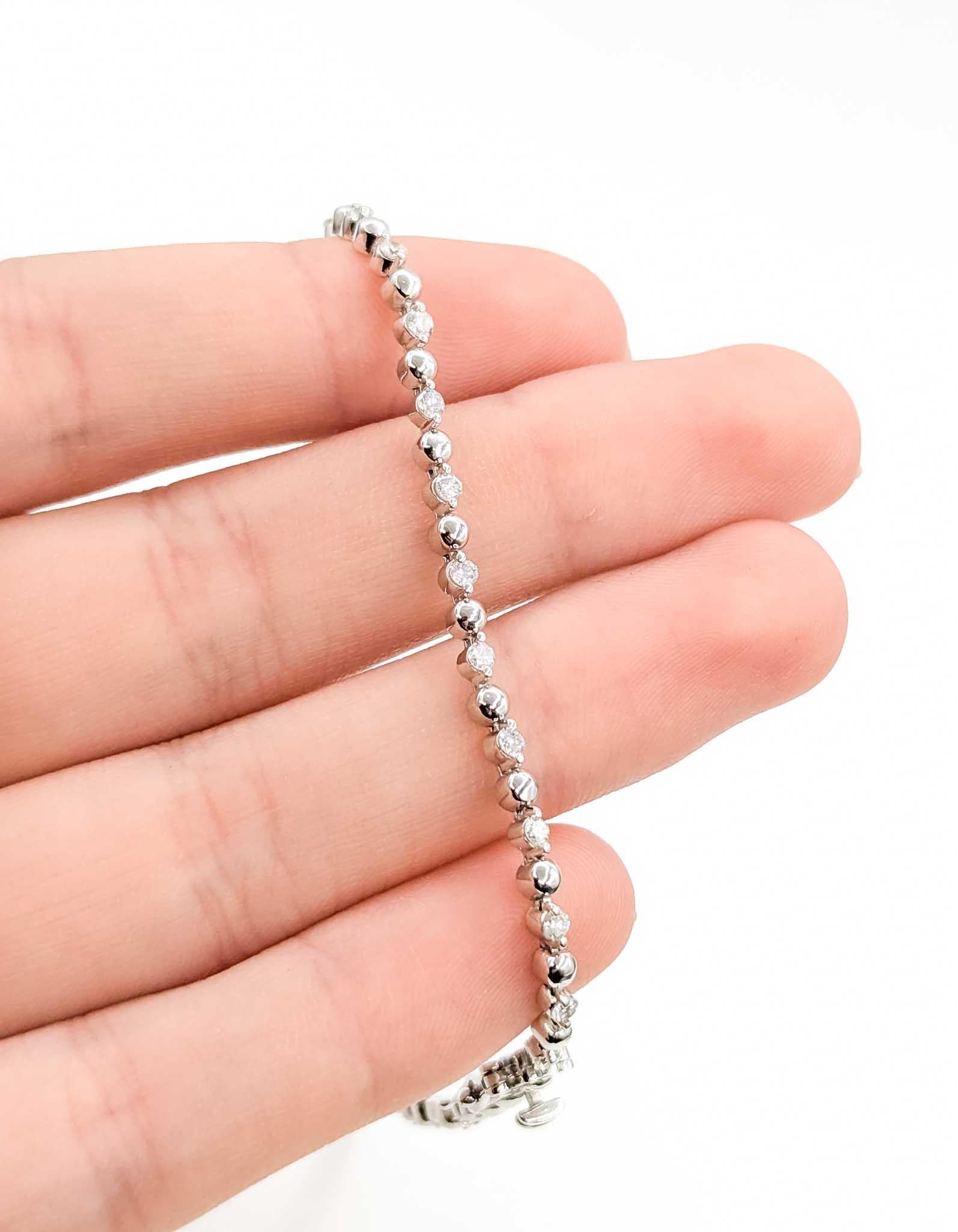 Donna Bracciale Tennis Eleg con diamanti in oro bianco 14 carati in vendita