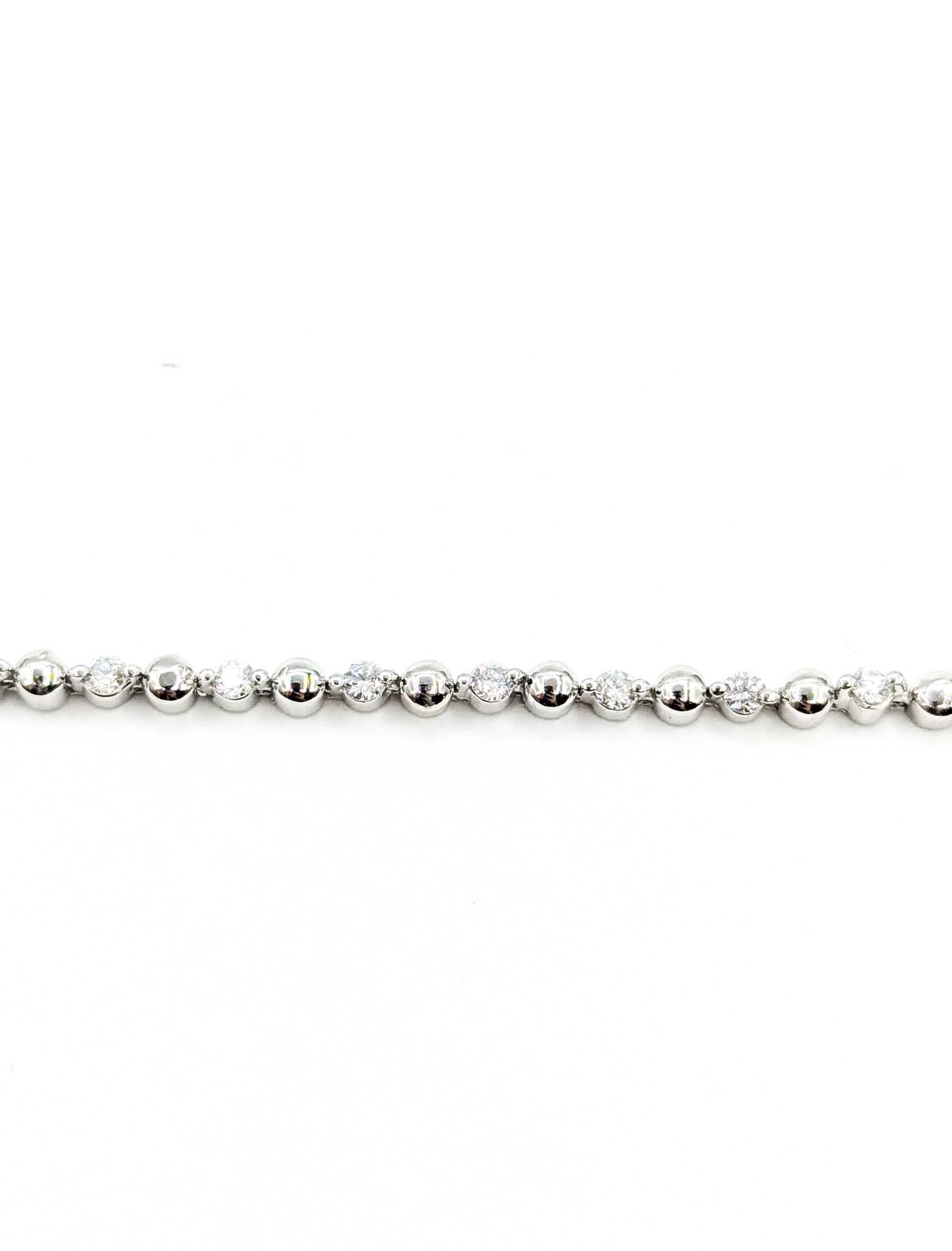 Bracciale Tennis Eleg con diamanti in oro bianco 14 carati in vendita 1