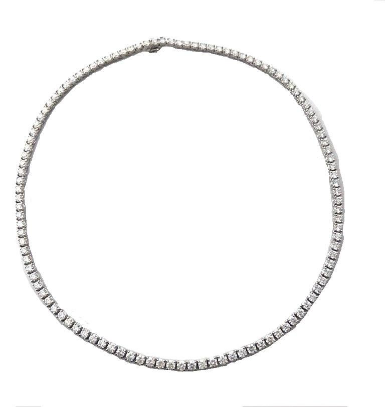 Elegant Natural Diamond Tennis Necklace For Sale 2