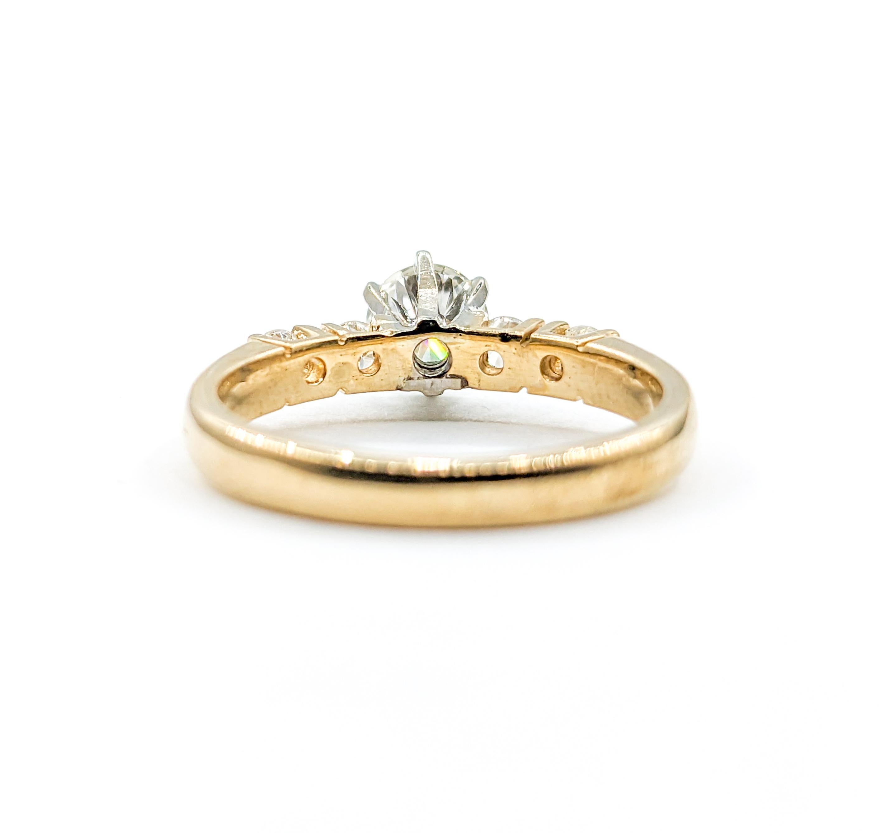 Eleganter Diamant-Hochzeitsring aus Gelbgold mit Diamanten im Angebot 4