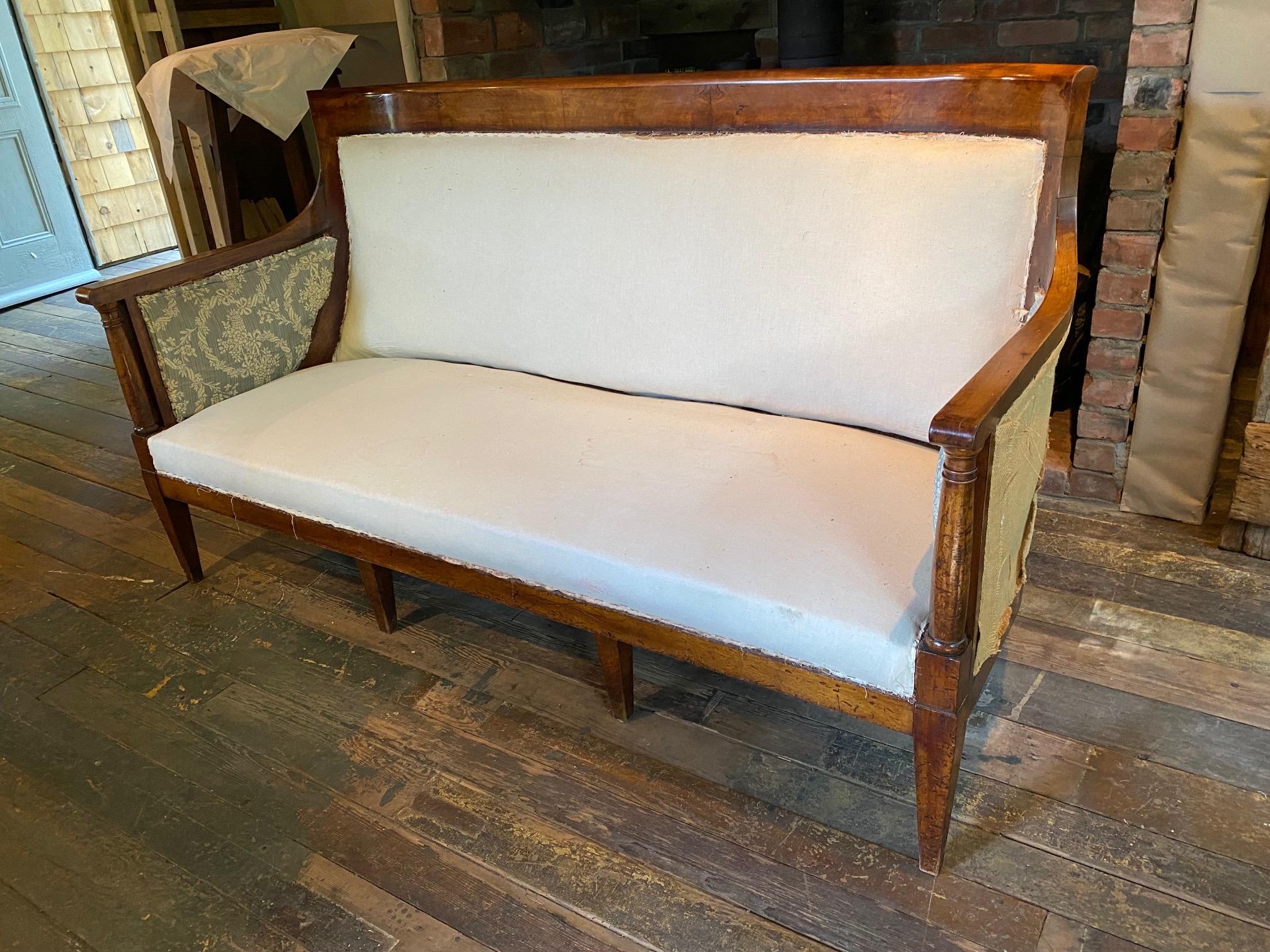 French Elegant Directoire Period Walnut Sofa