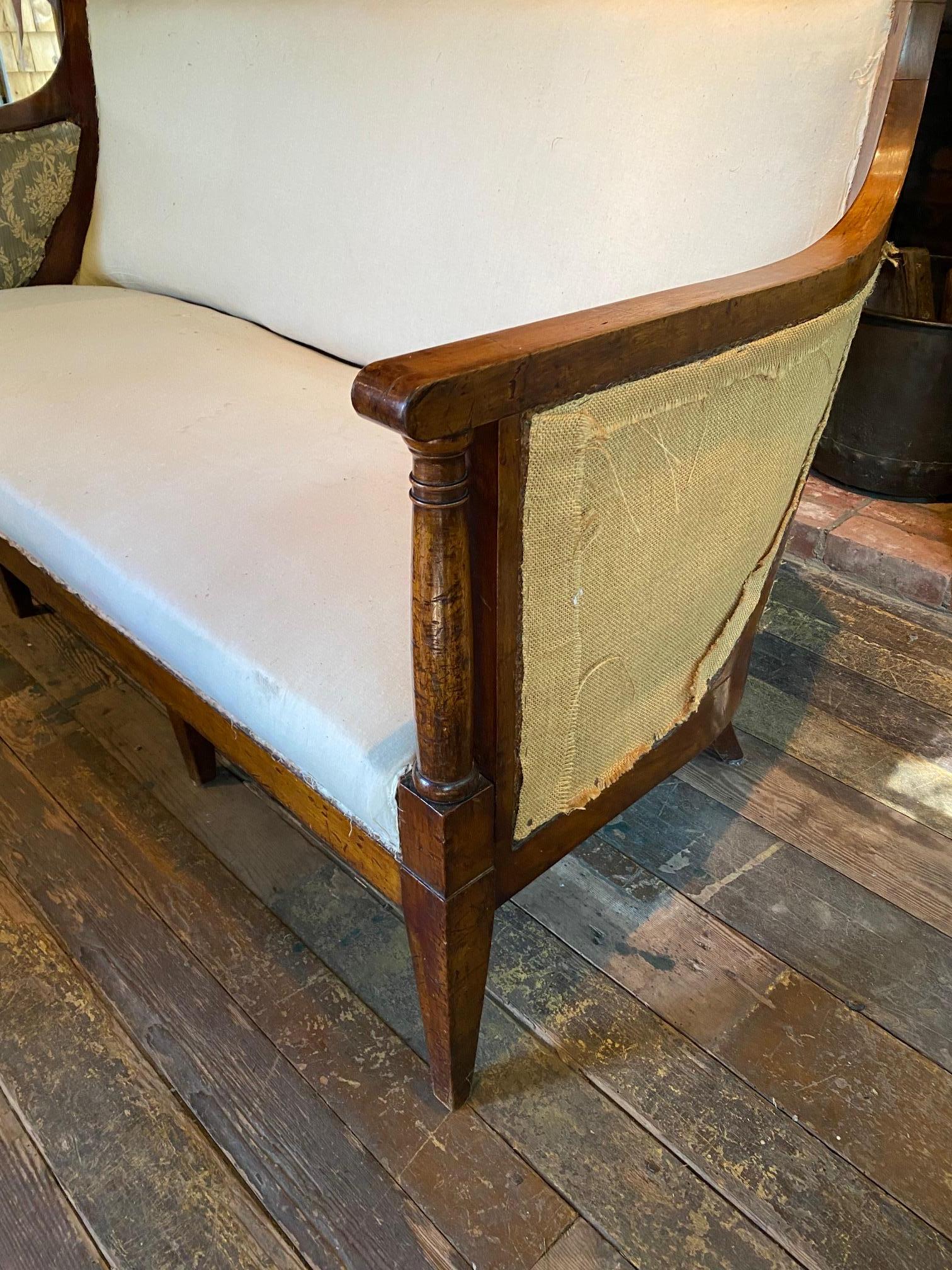 Early 19th Century Elegant Directoire Period Walnut Sofa