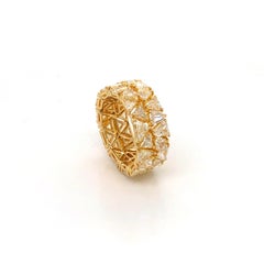 Elegant Double Row Eternity Diamond Ring in 18 Karat Gold 8.32 Carat