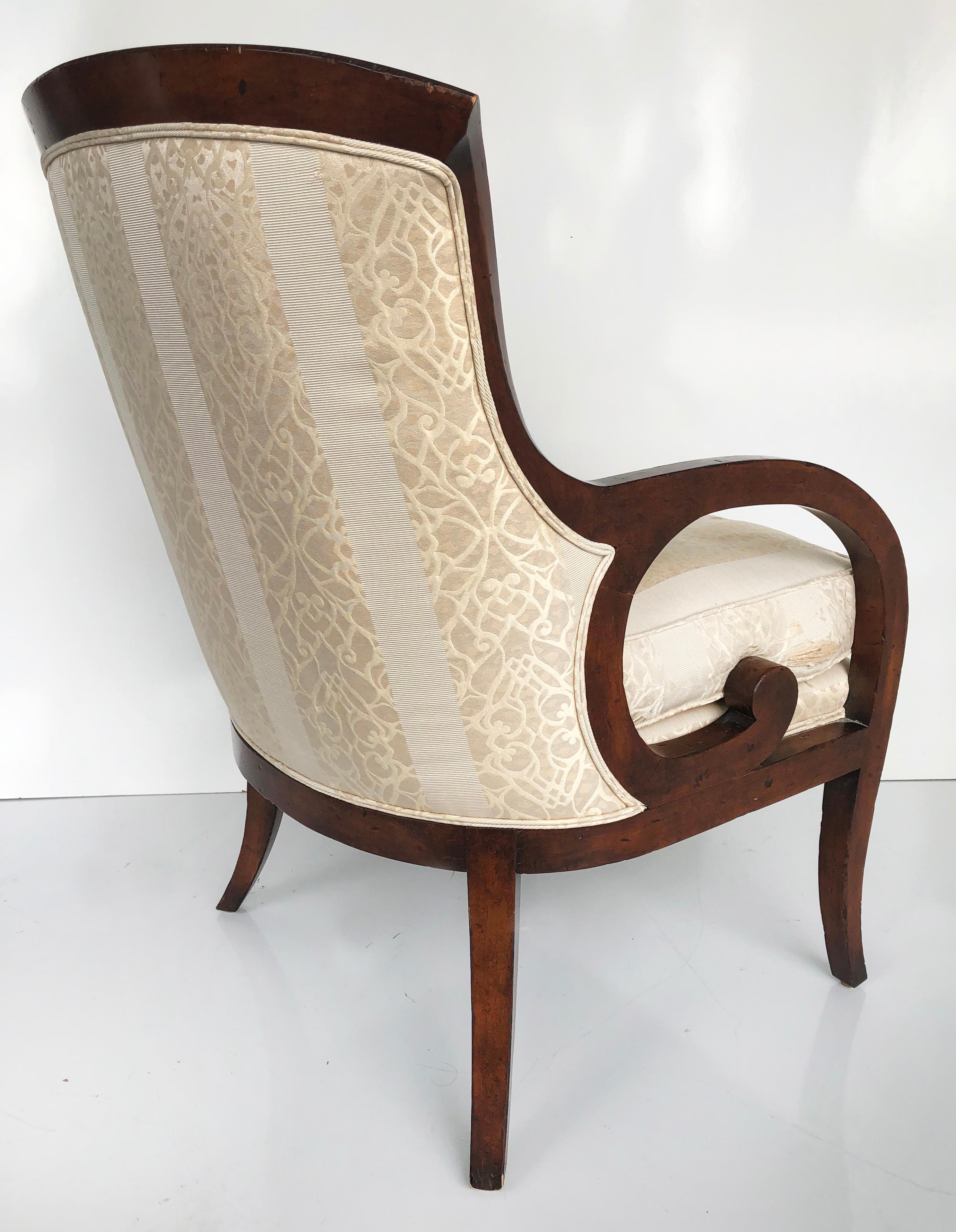 Lacquered Elegant Down Club Chairs, Hancock & Moore Attributed, Require Upholstering