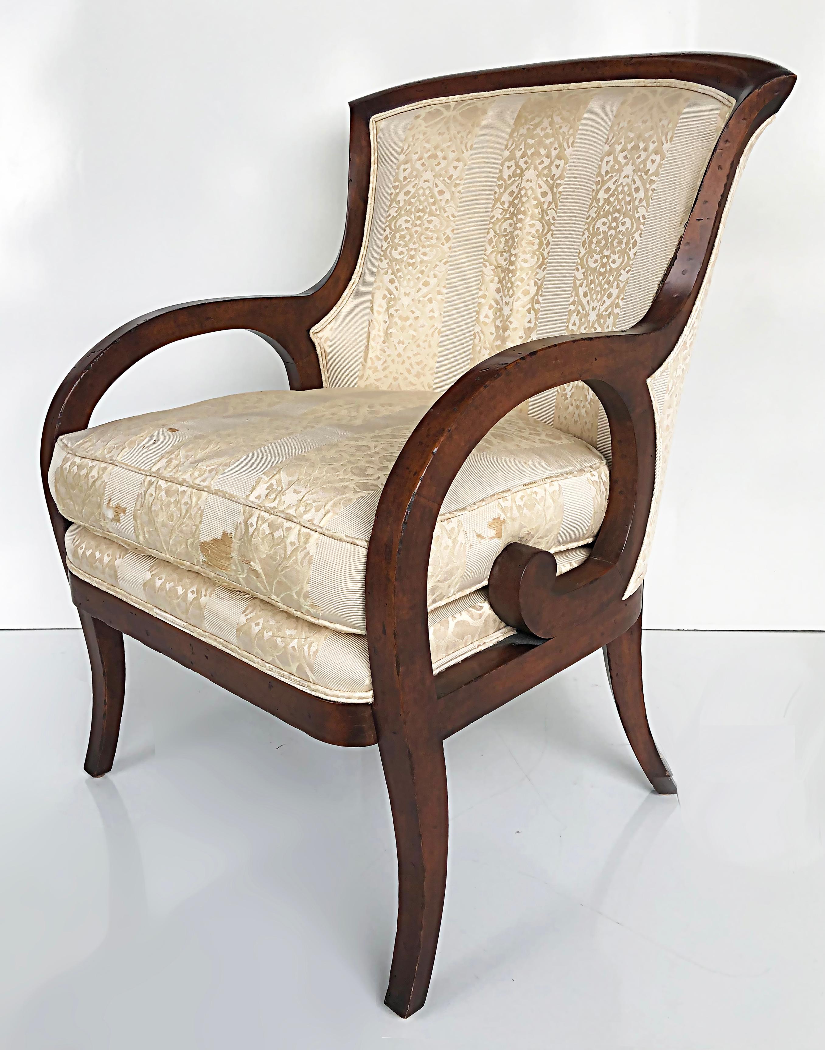 Elegant Down Club Chairs, Hancock & Moore Attributed, Require Upholstering 1