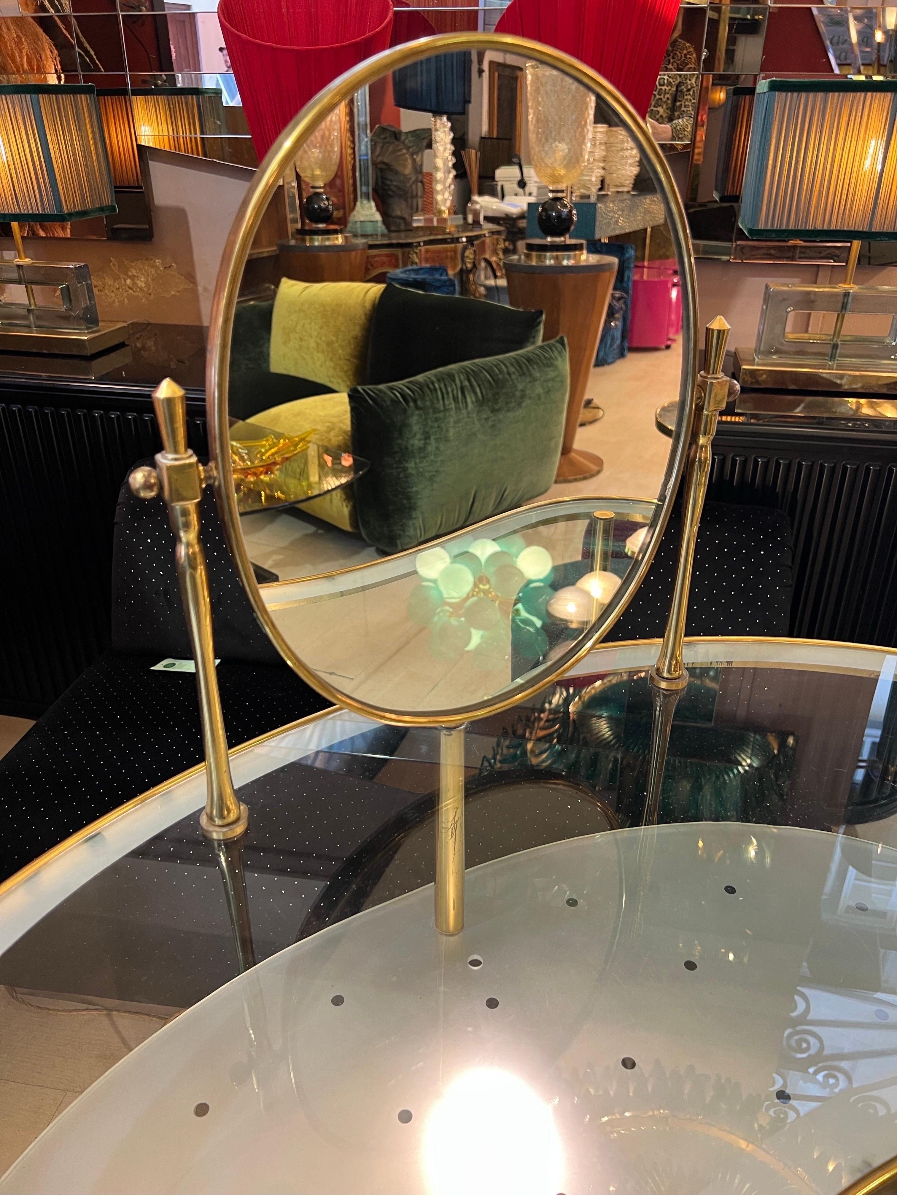 Elegant dressing table/vanity with lighting designed by Luigi Brusotti 1950s 9