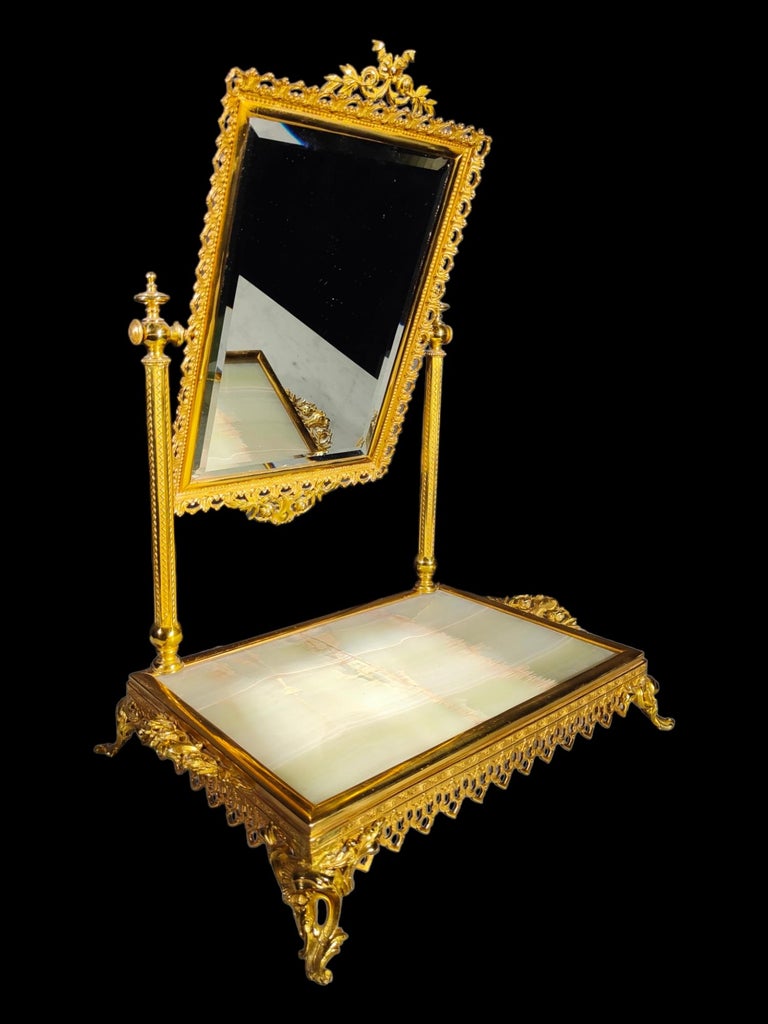 sachin and babi light blue dress Elegant Dressing Table with Table Mirror 19th Century For Sale at 1stDibs